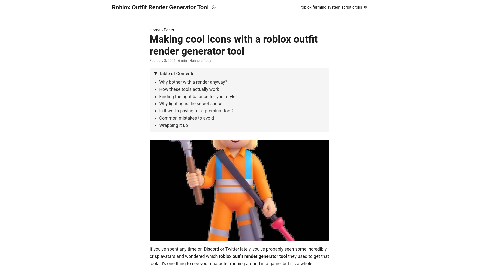 website screenshot of https://roblox-outfit-render-generator-tool.pages.dev/