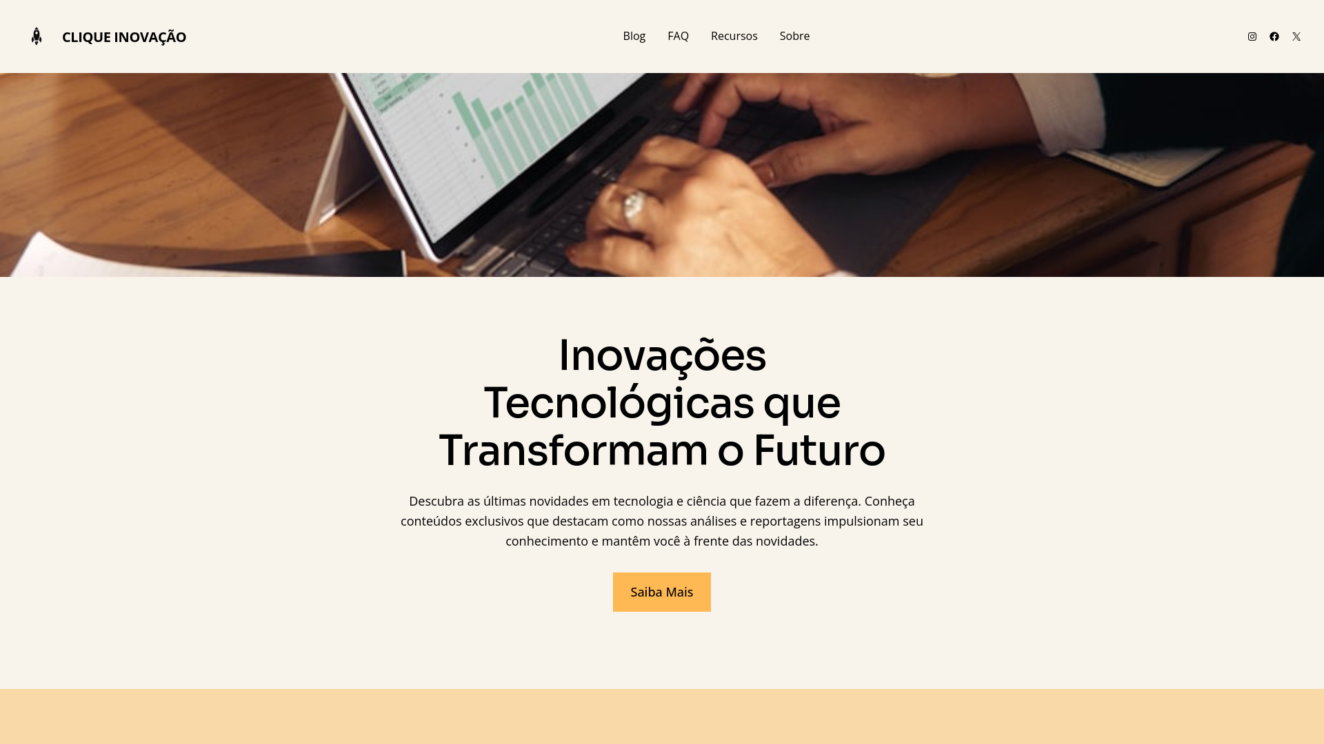 website screenshot of https://cliqueinovacao.com.br/
