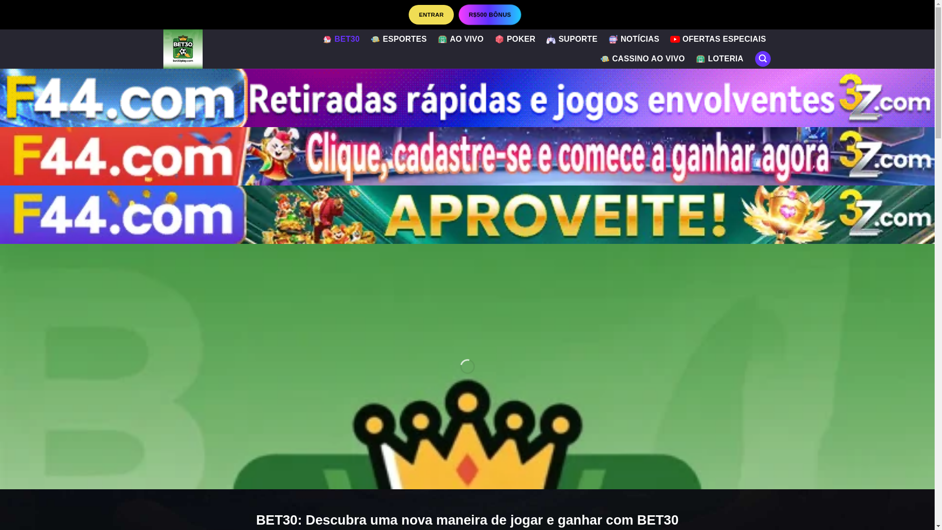 website screenshot of https://bet30play.com/