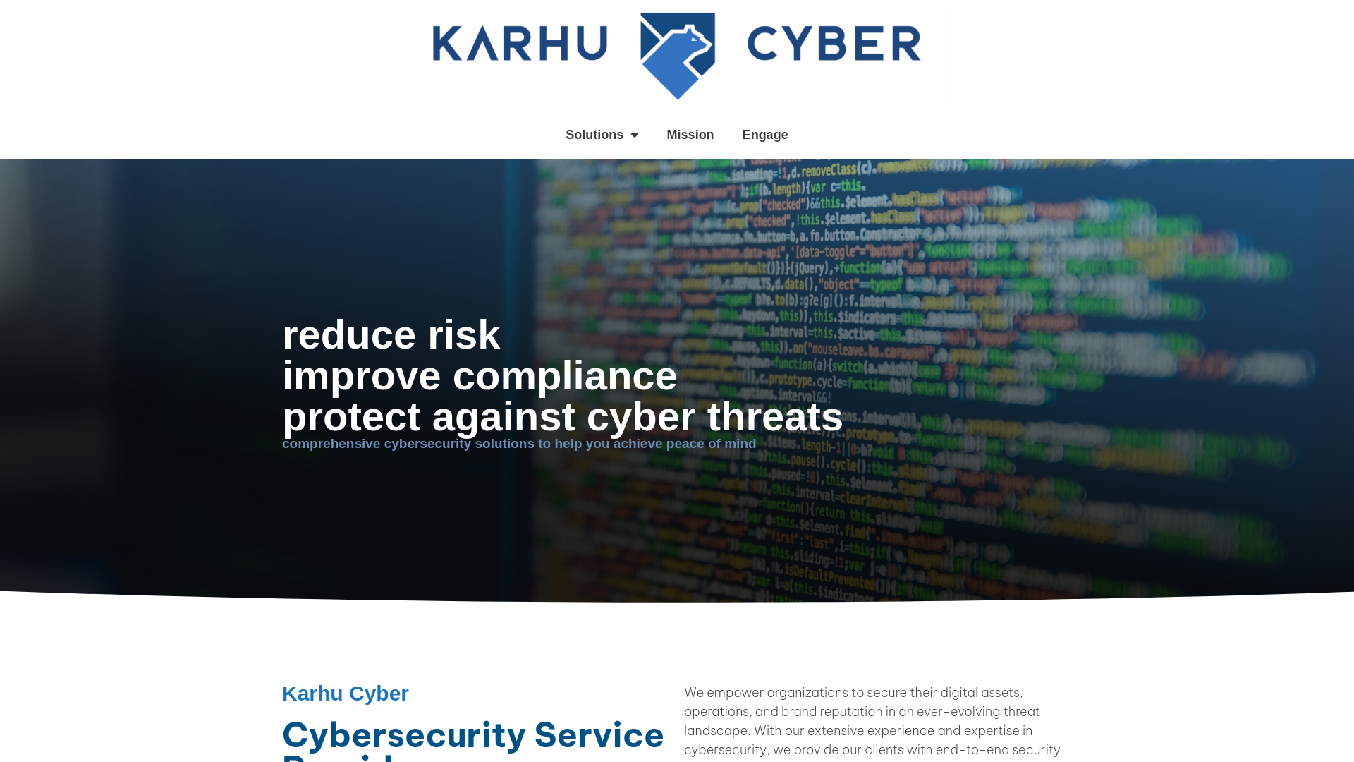 website screenshot of https://www.karhucyber.com/