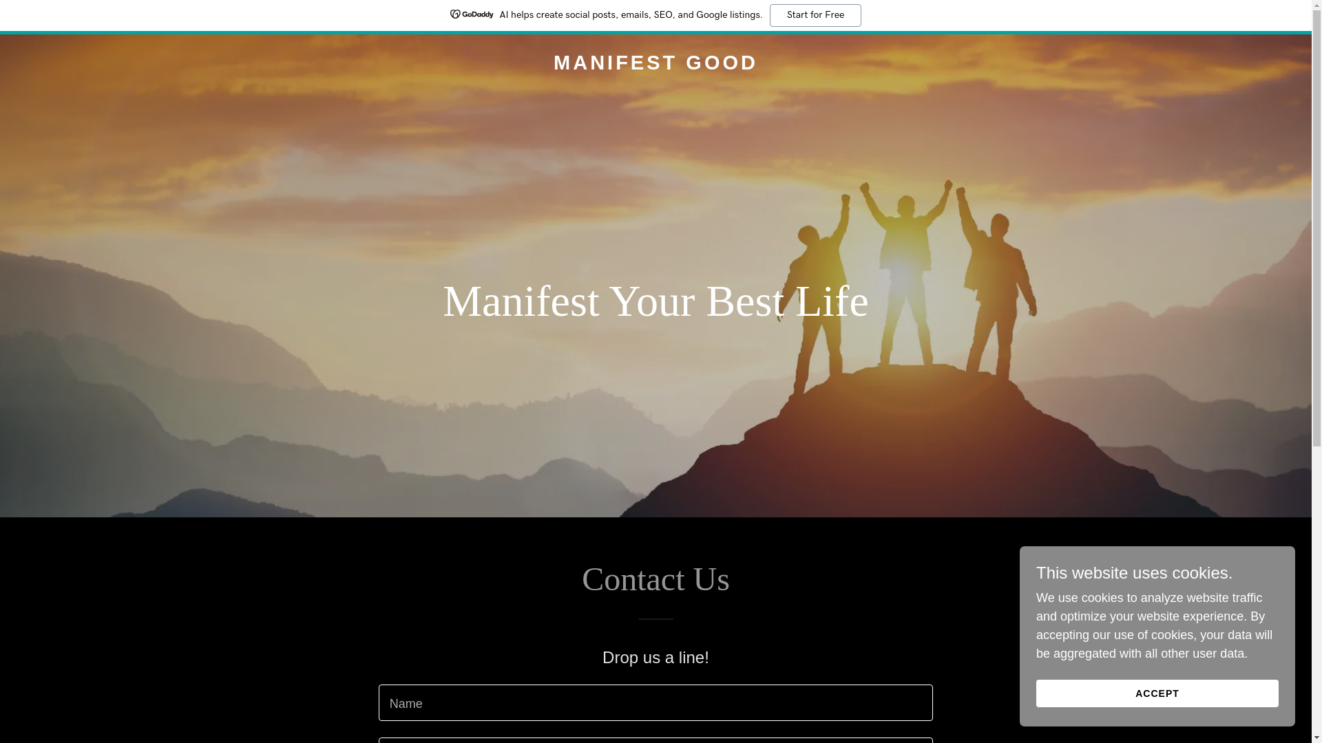 website screenshot of https://manifest-good.com/