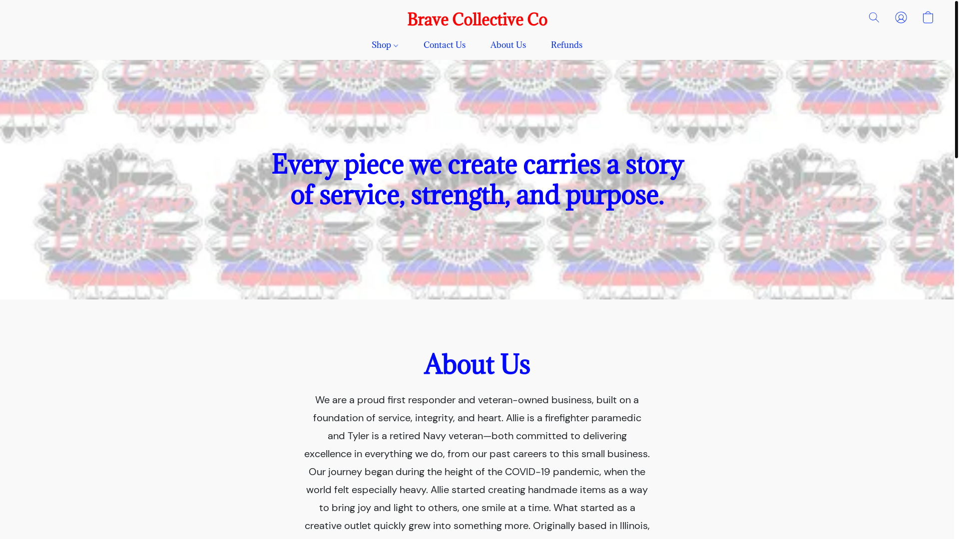 website screenshot of https://bravecollectiveco.com/