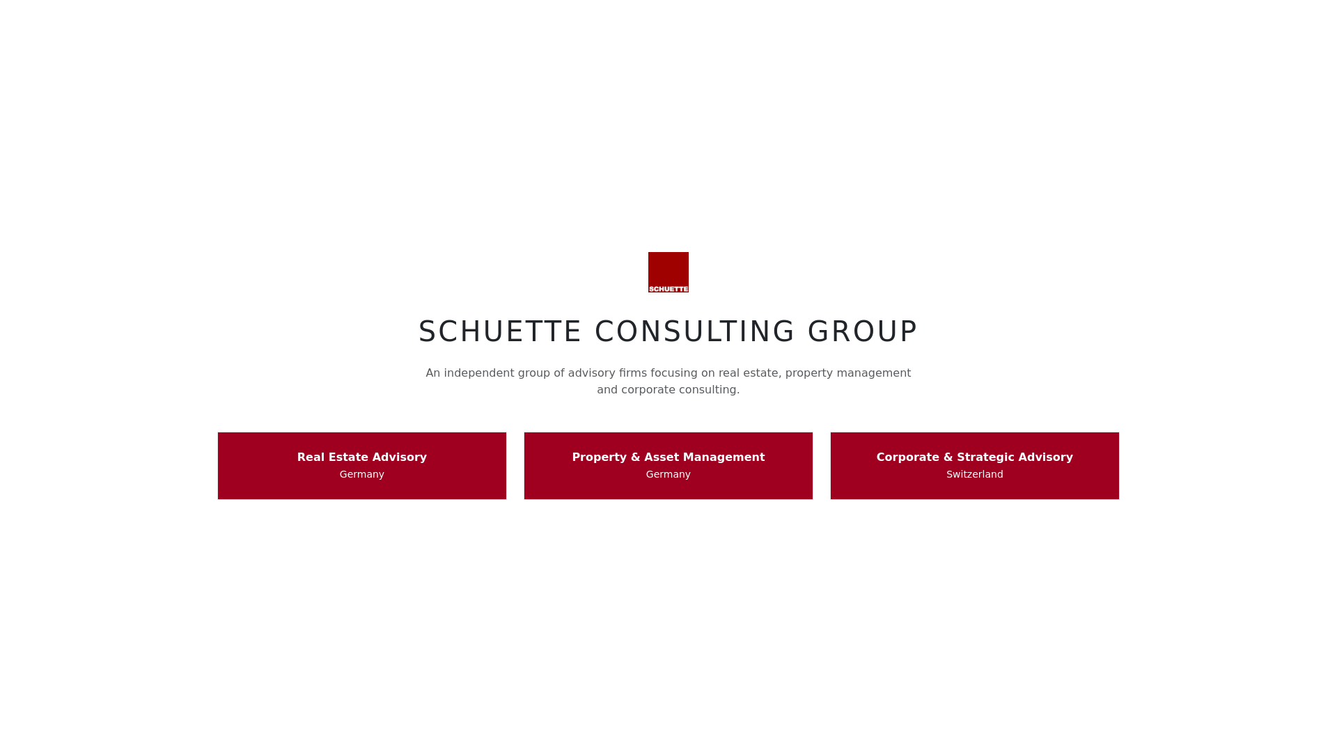 website screenshot of https://schuette.group