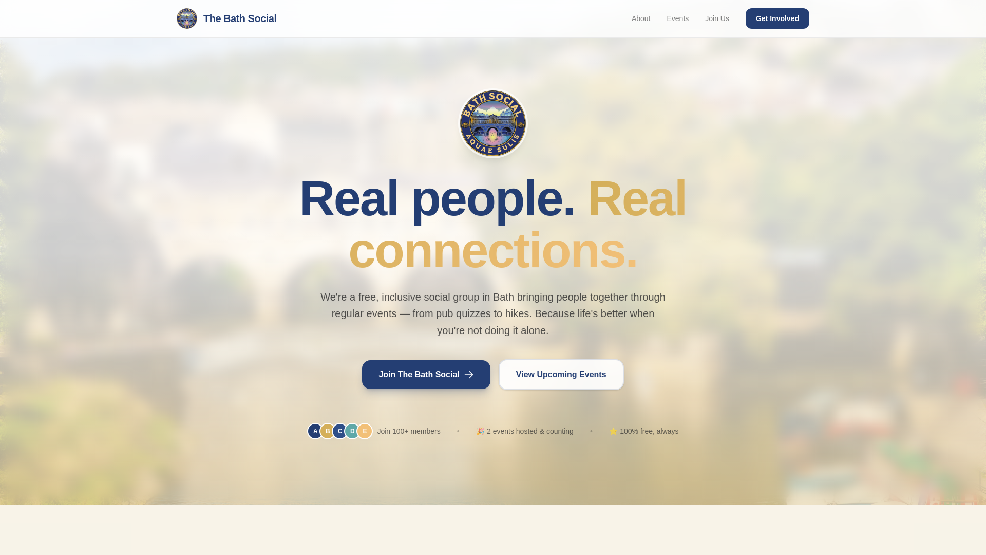 website screenshot of https://thebath.social/