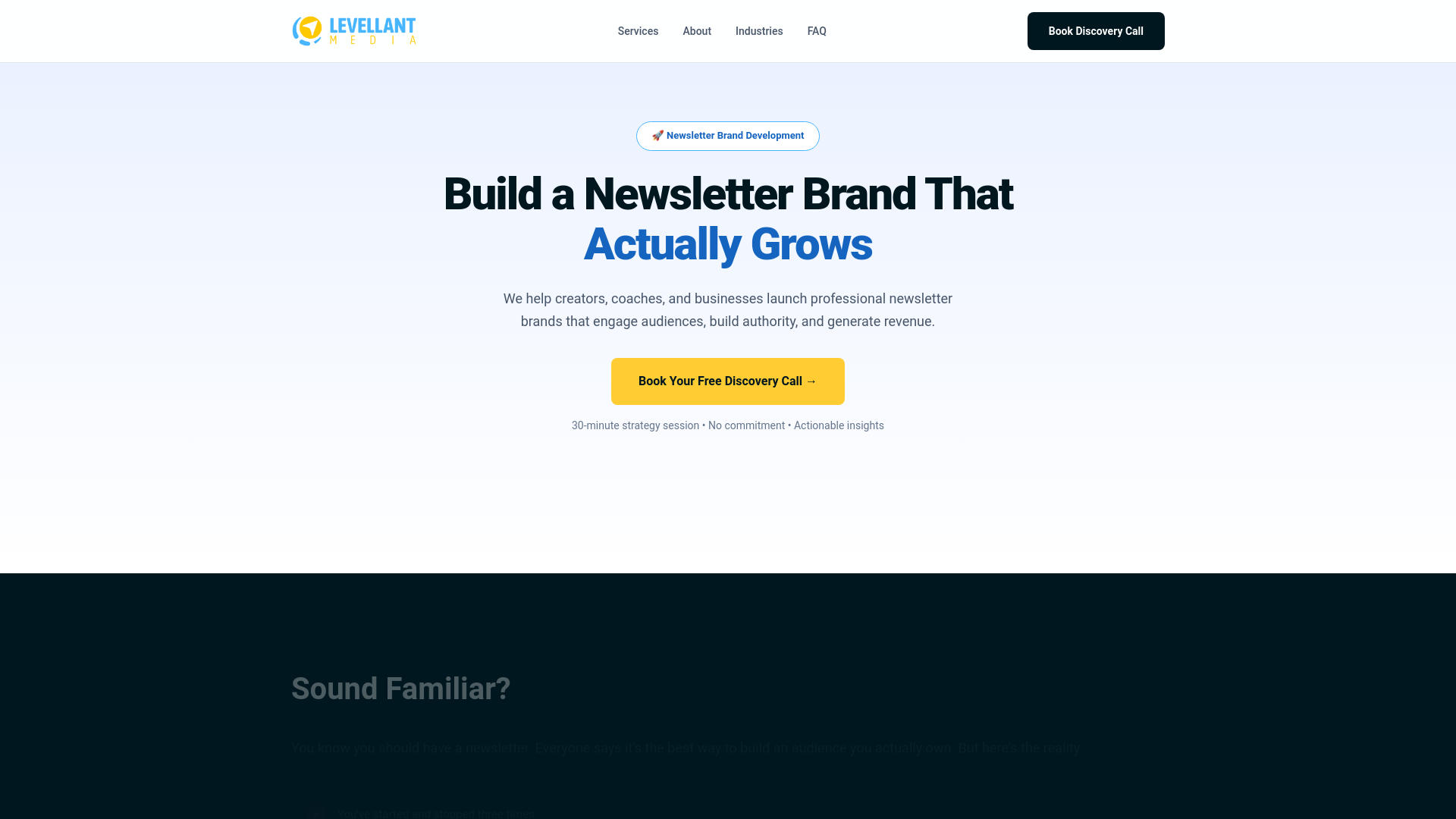 website screenshot of https://levellantmedia.pages.dev/