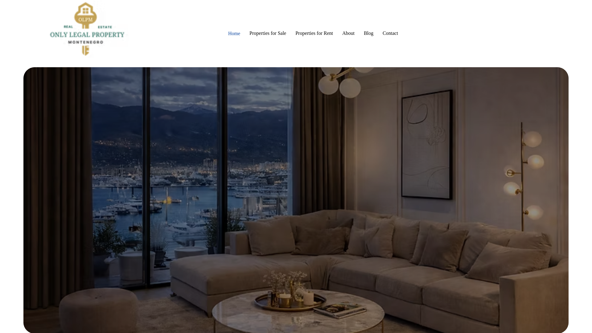 website screenshot of https://only-legal-property-montenegro.com