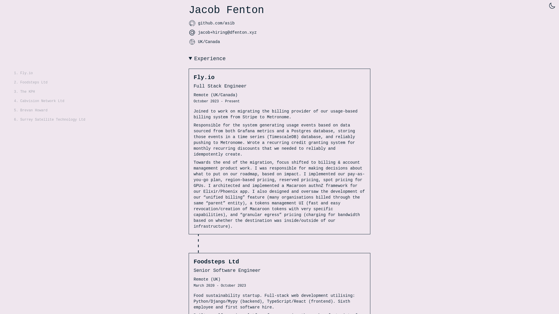 website screenshot of https://dfenton-xyz.pages.dev/