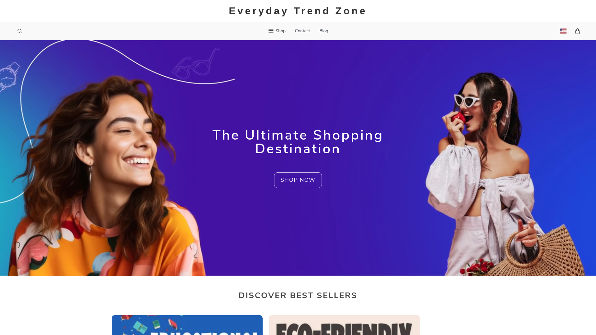 website screenshot of https://everydaytrendzone.shop/