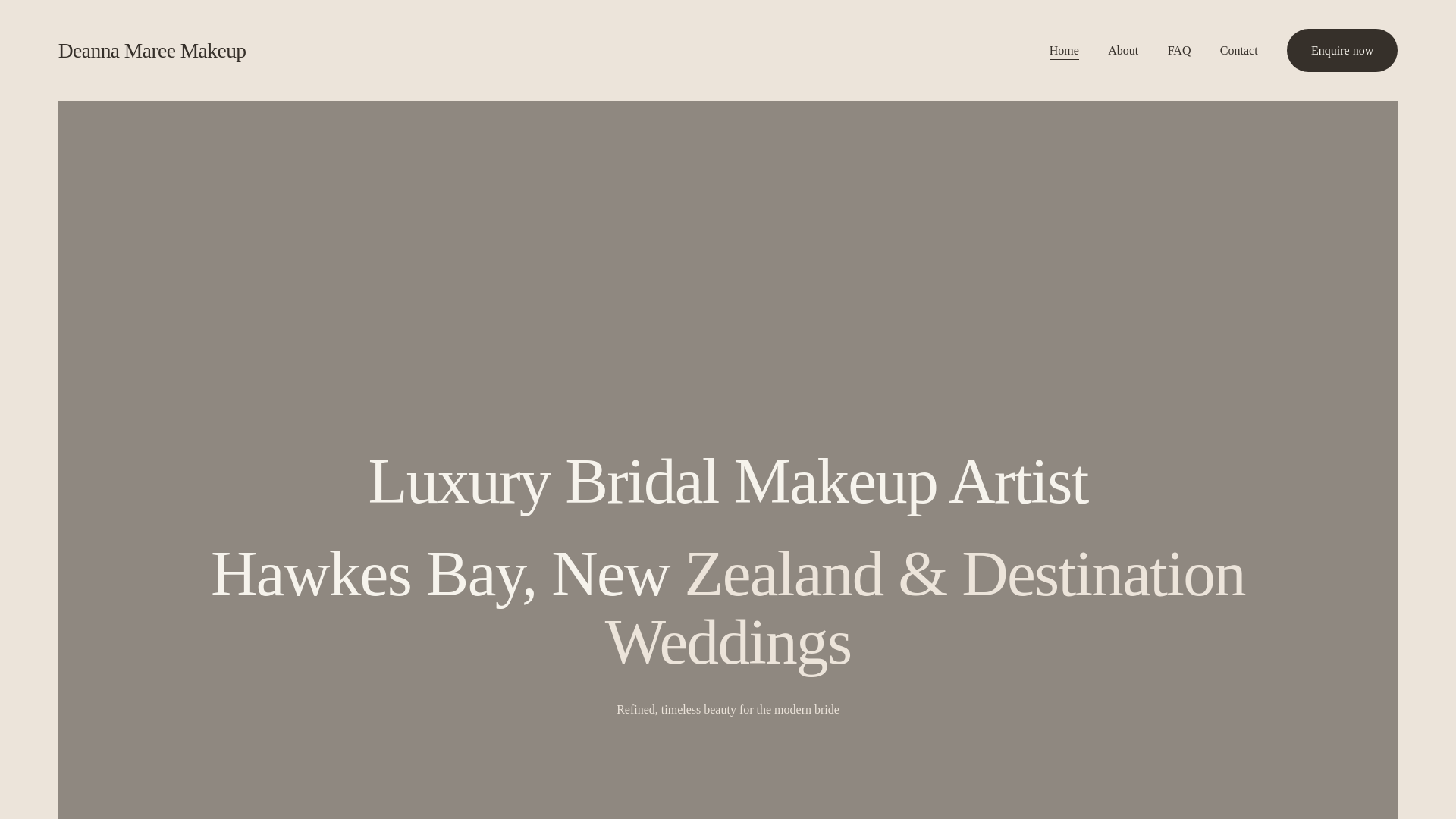 website screenshot of https://deannamareemakeup.com/