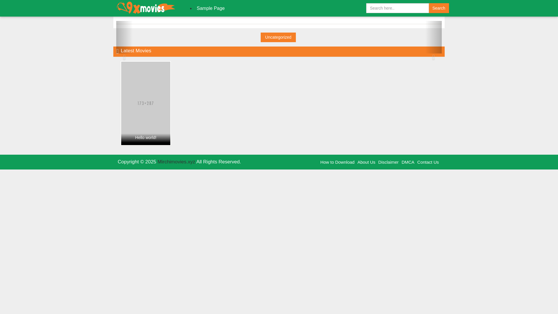 website screenshot of https://mirchimovies.xyz/