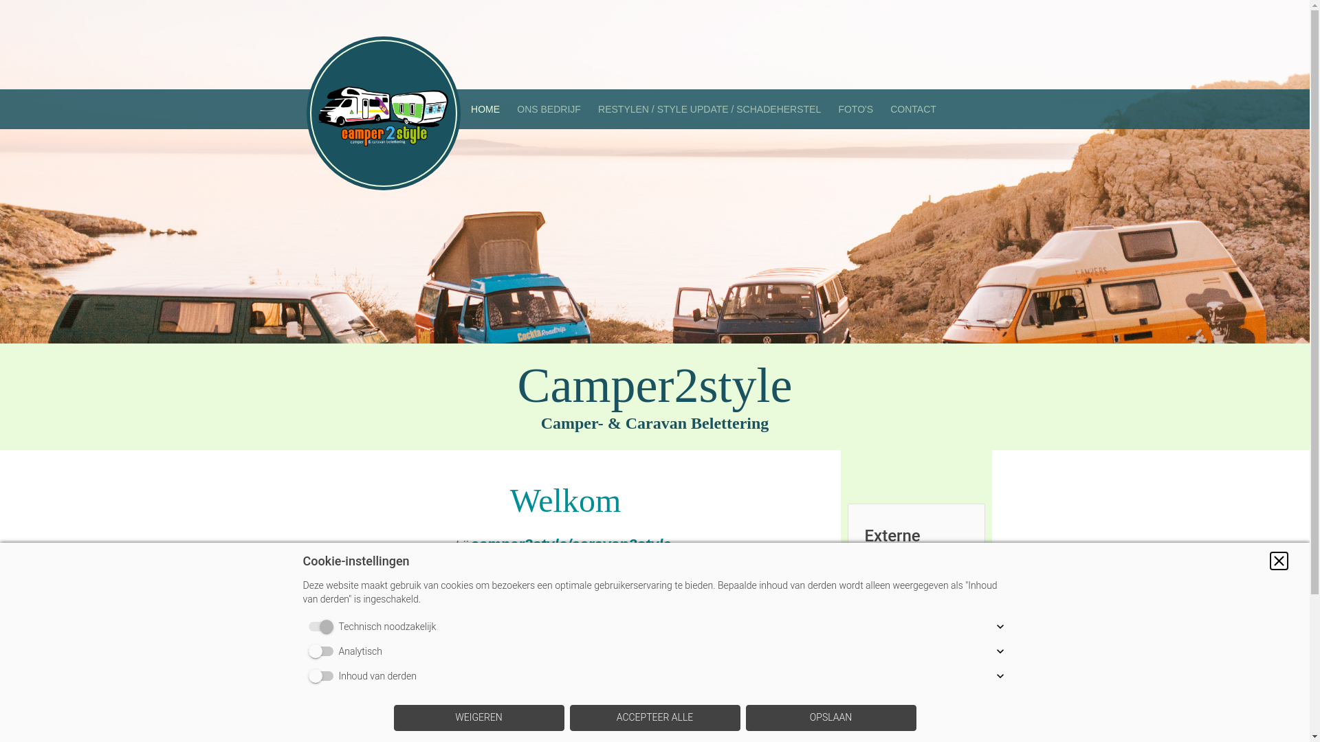 website screenshot of https://caravan2style.nl/