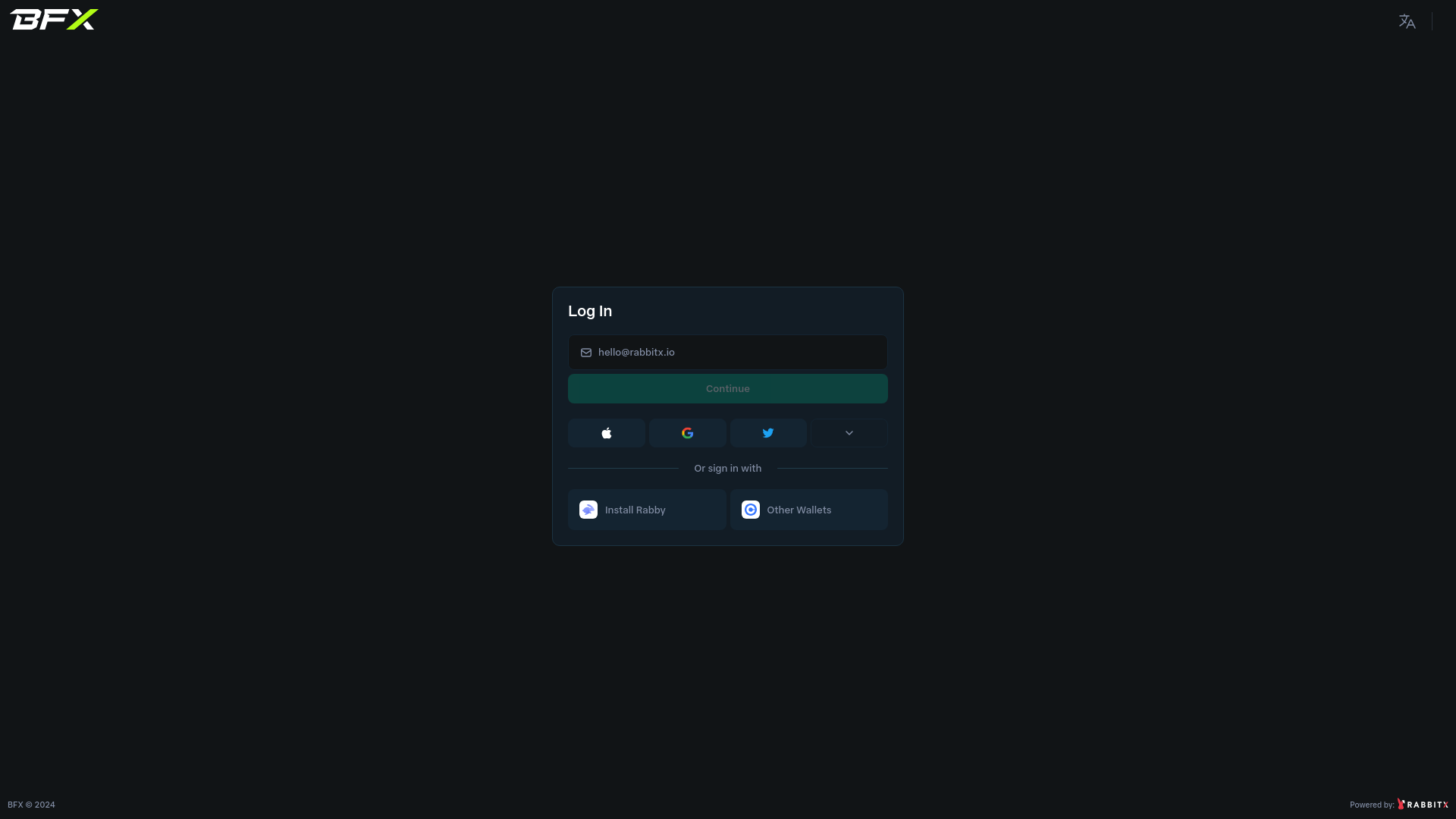 website screenshot of https://bfx-testnet.pages.dev/