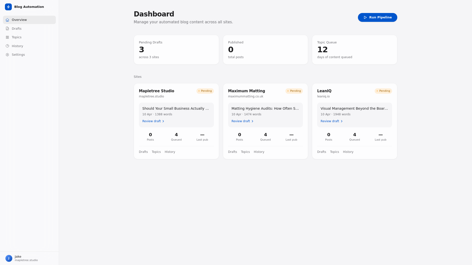 website screenshot of https://blog-automation.pages.dev/