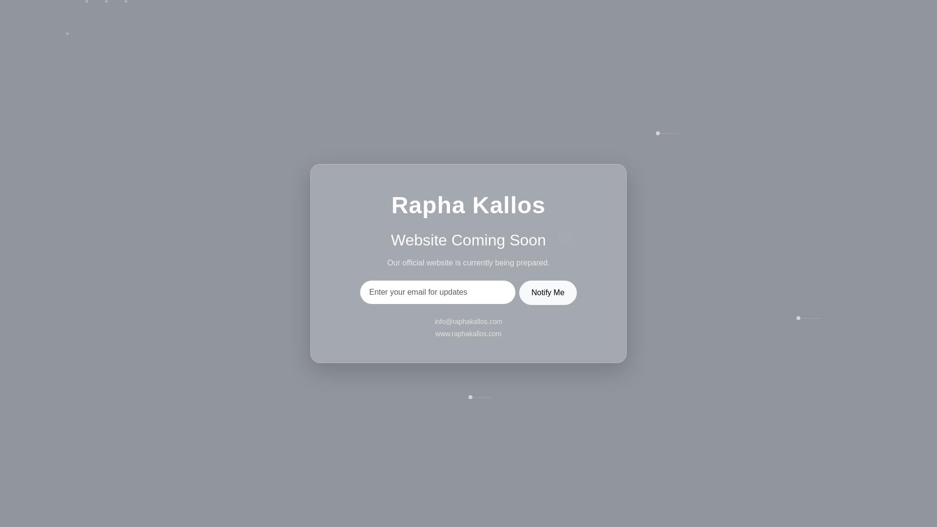 website screenshot of https://raphakallos.com/