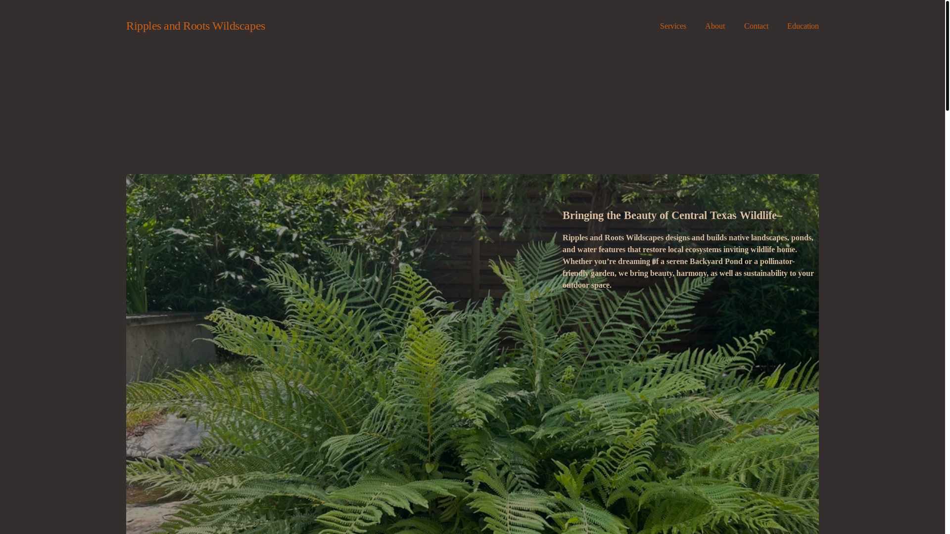 website screenshot of https://ripplesandrootswildscapes.org/