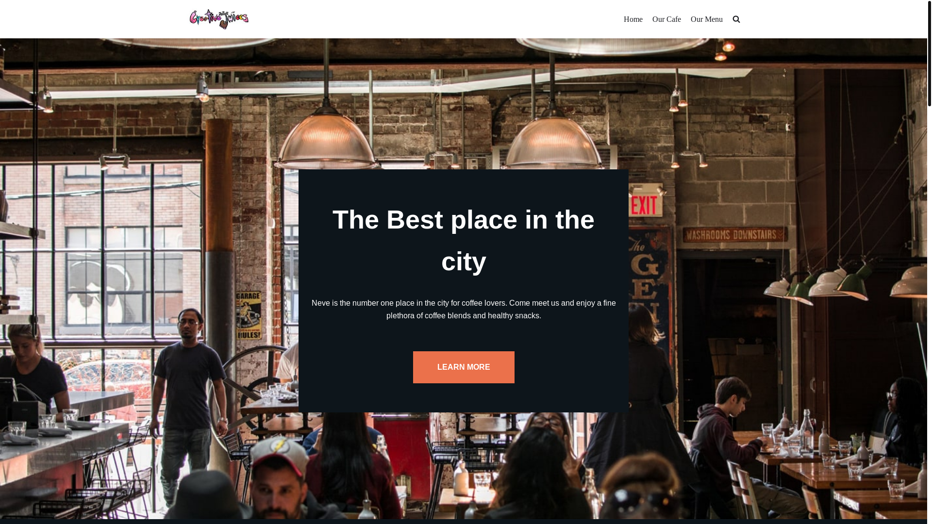 website screenshot of https://creativejuicescafe.com/