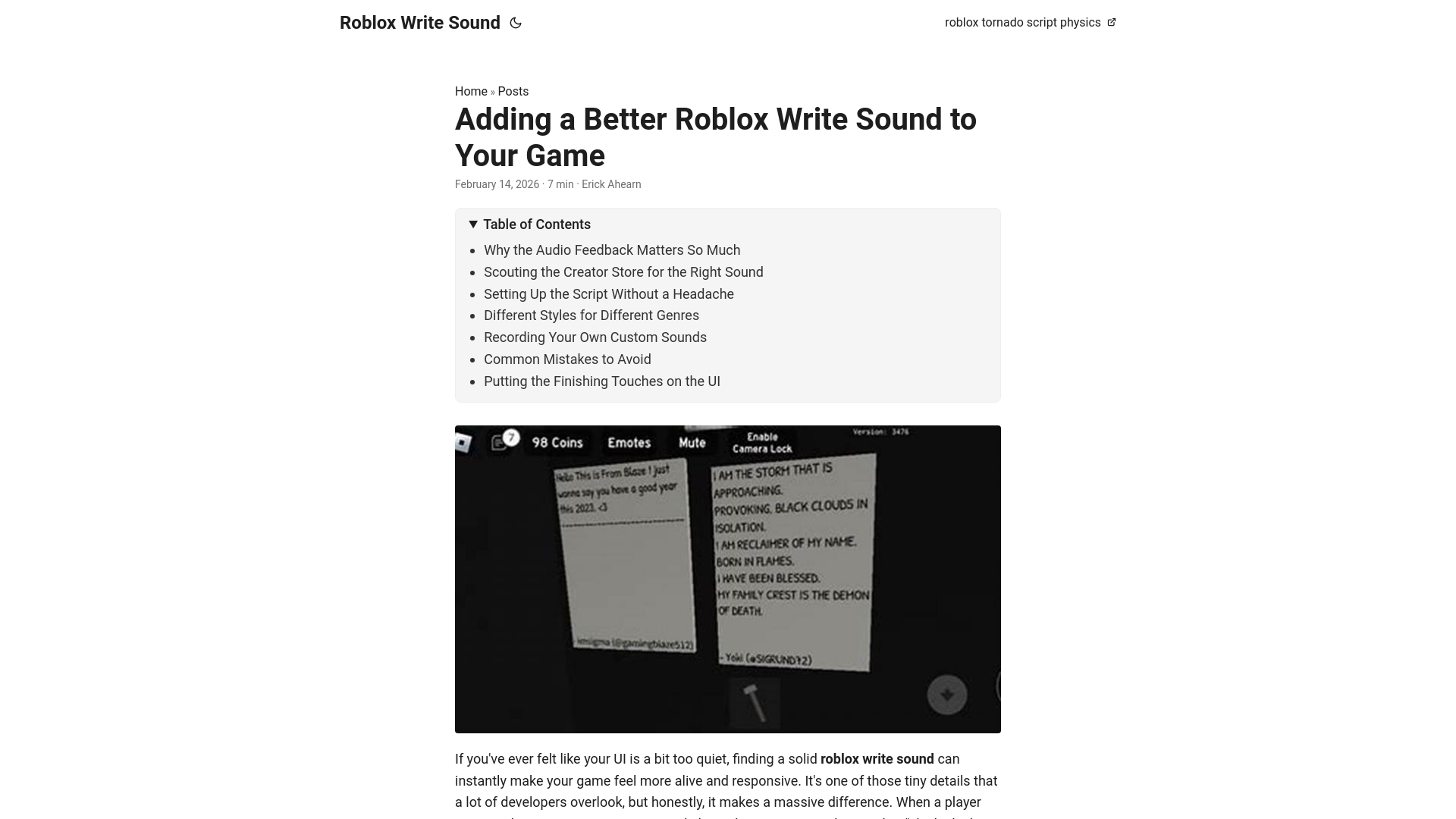 website screenshot of https://roblox-write-sound.pages.dev/