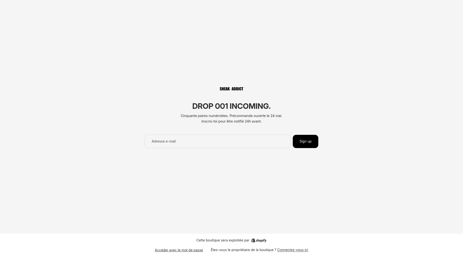 website screenshot of https://sneak-addict.ch/