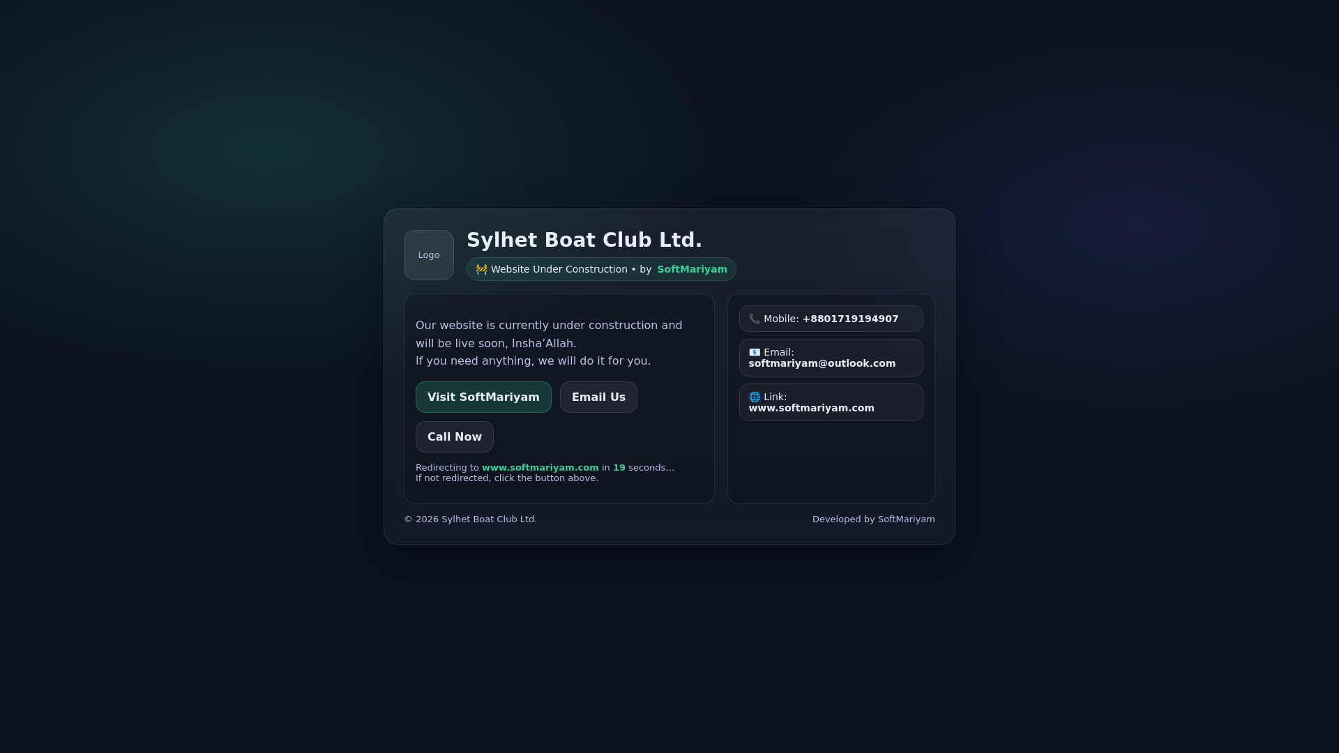 website screenshot of https://sylhetboatclubltd.com