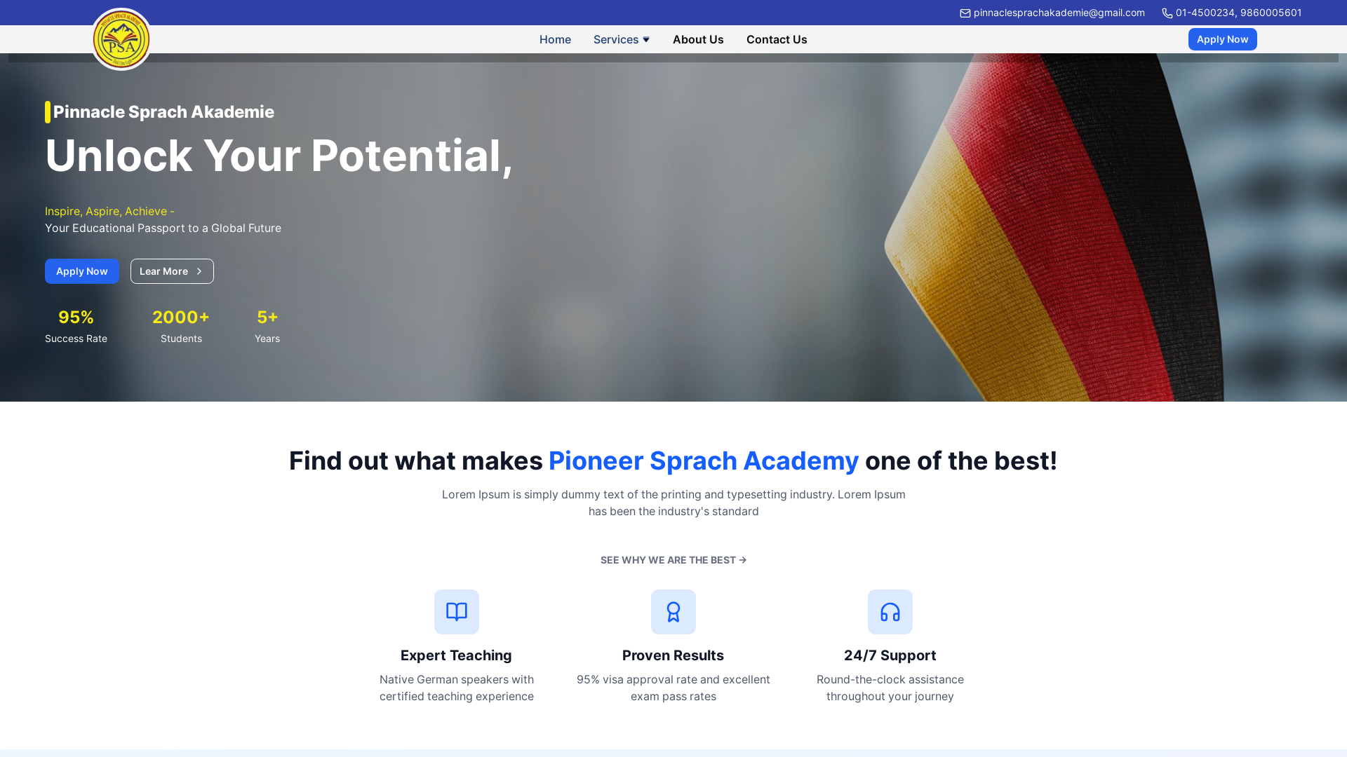 website screenshot of https://pinnaclesprach.com.np/