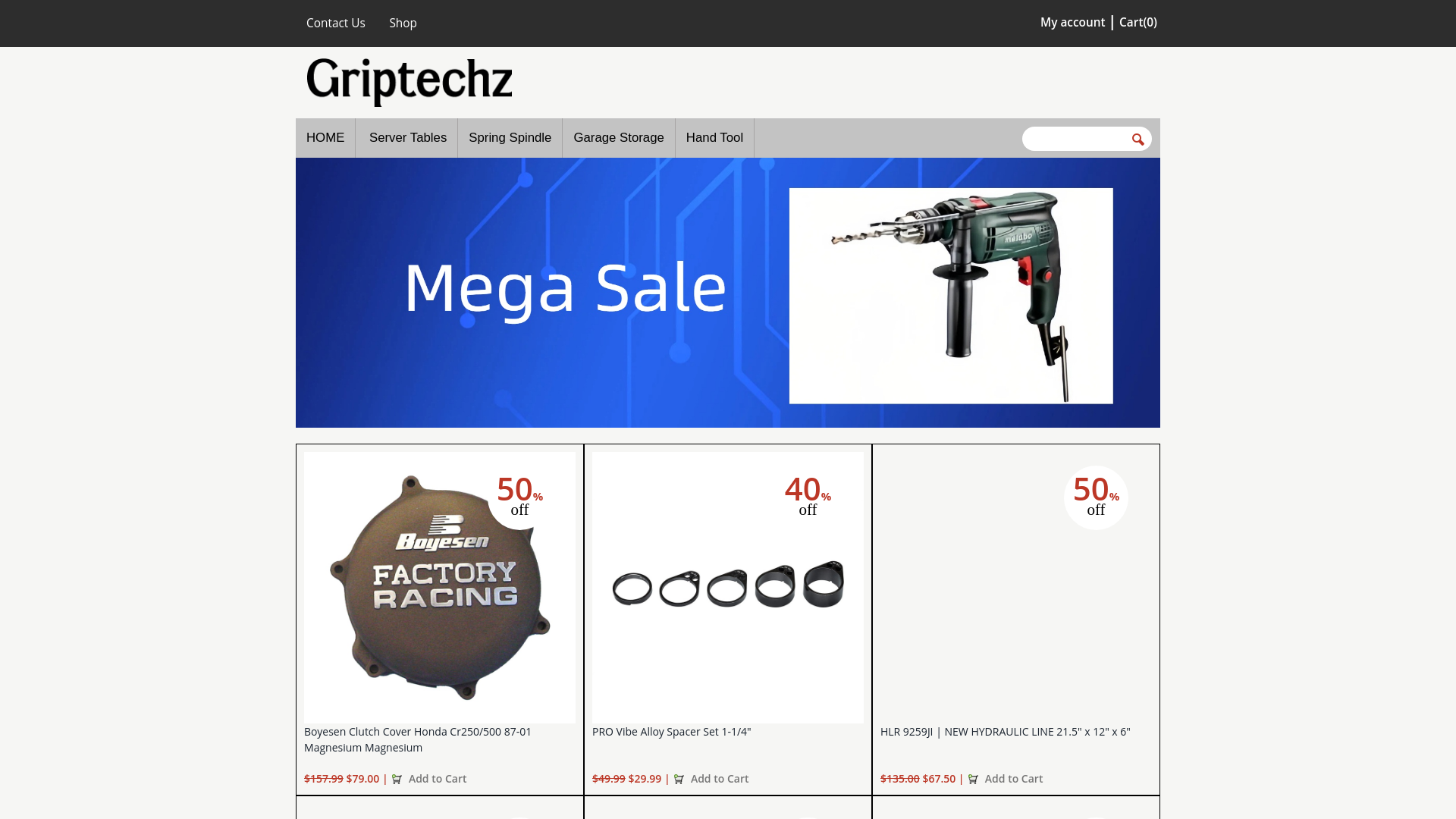 website screenshot of https://griptechz.shop