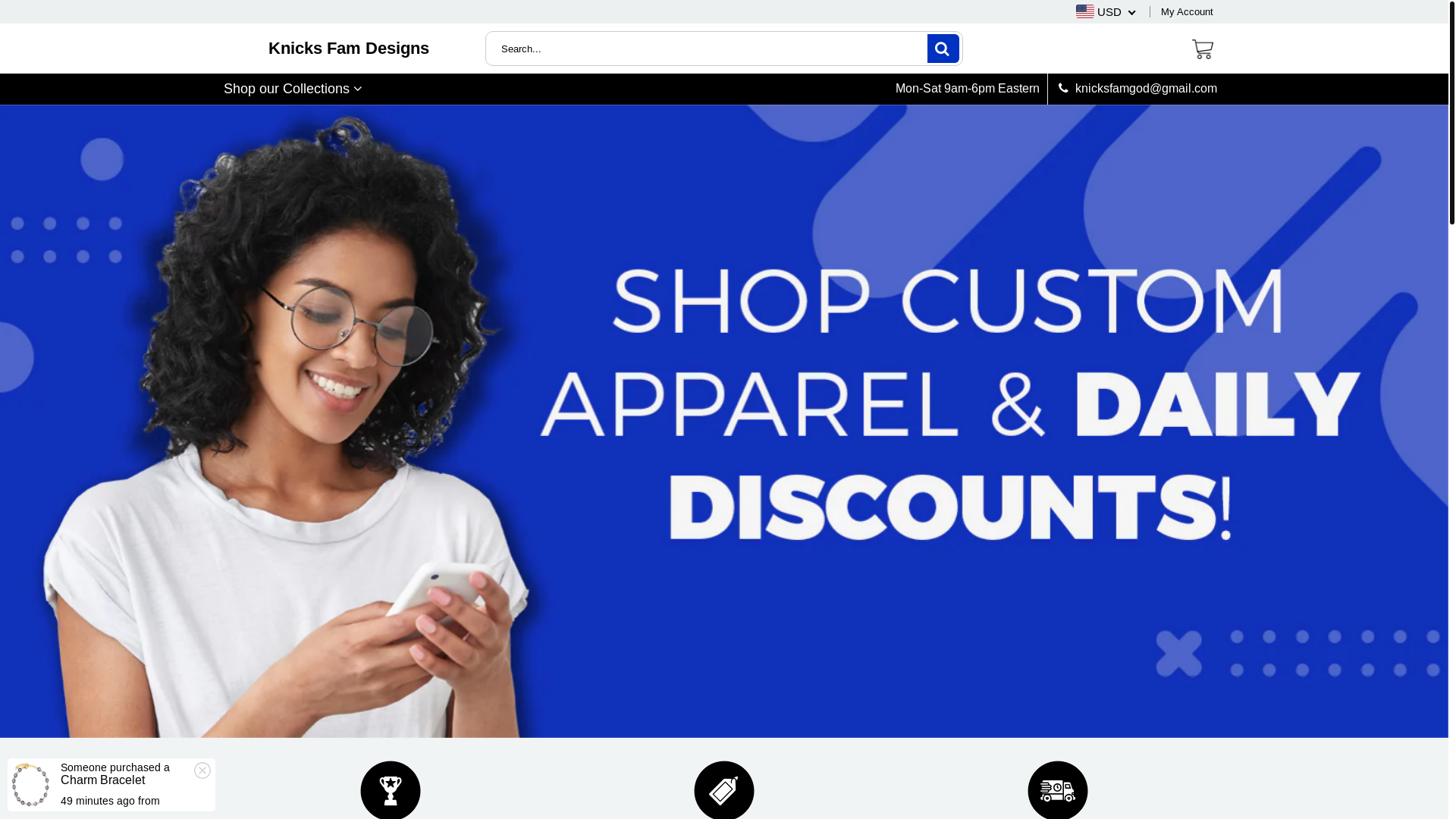 website screenshot of https://knicksfamdesigns.com/