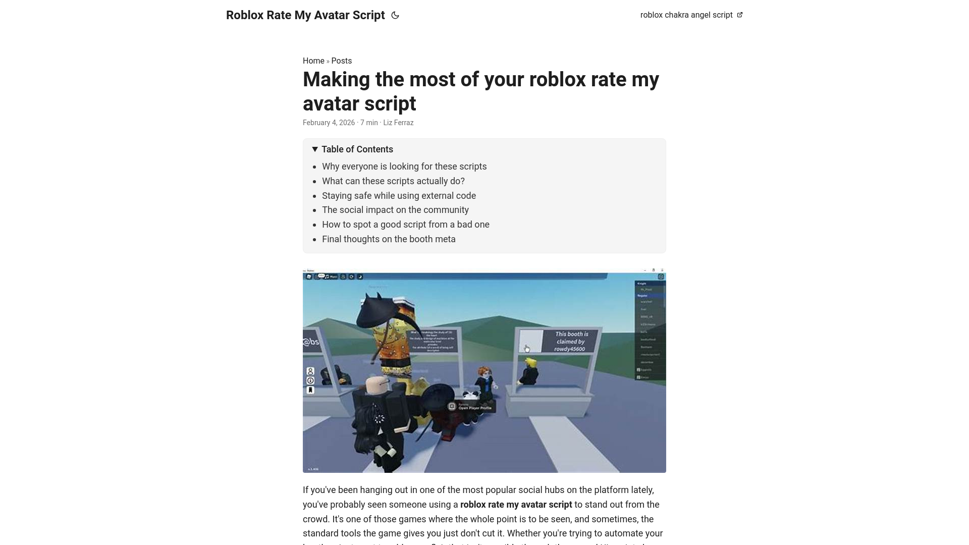website screenshot of https://roblox-rate-my-avatar-script.pages.dev/