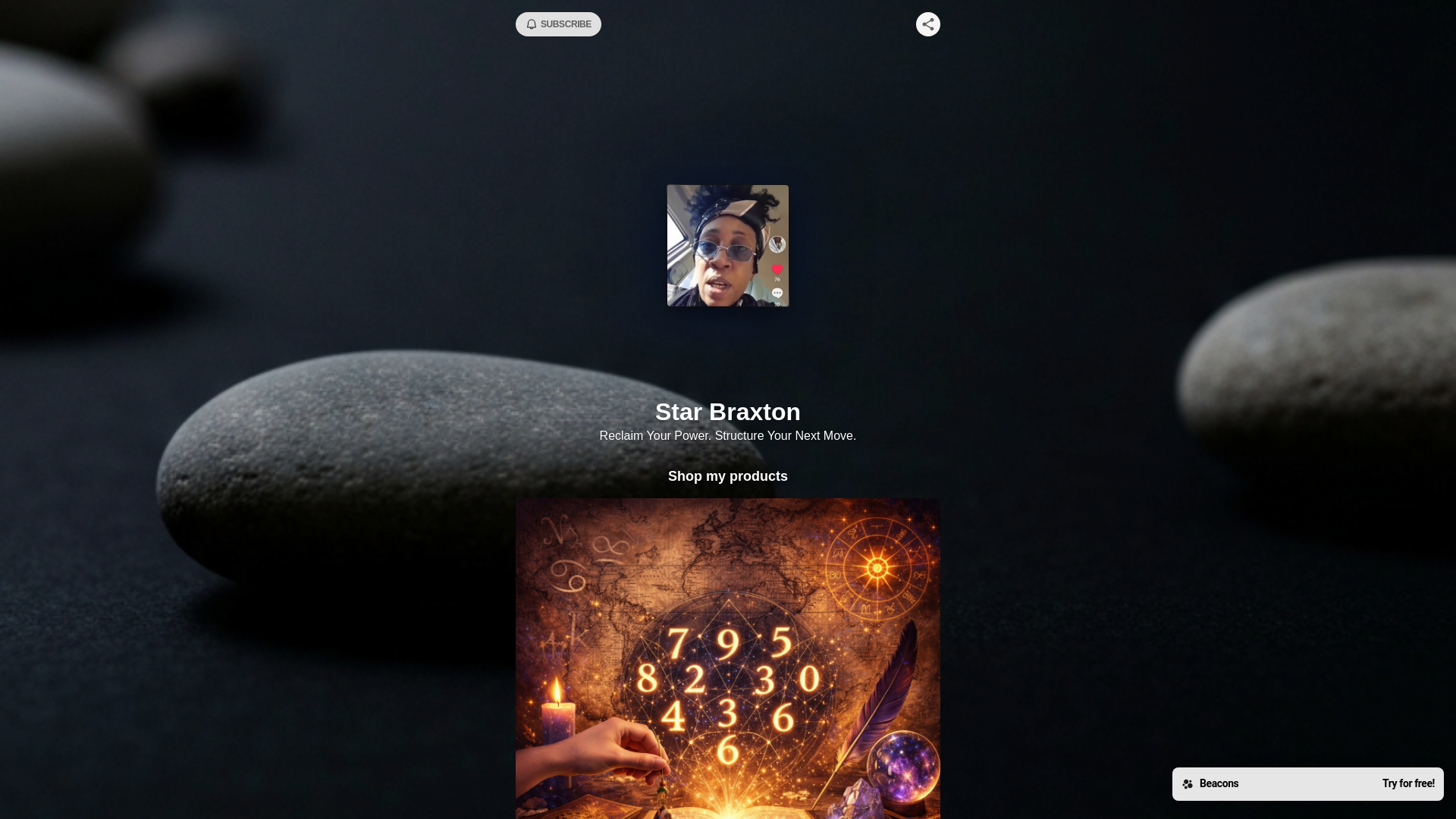 website screenshot of https://starbraxton.com