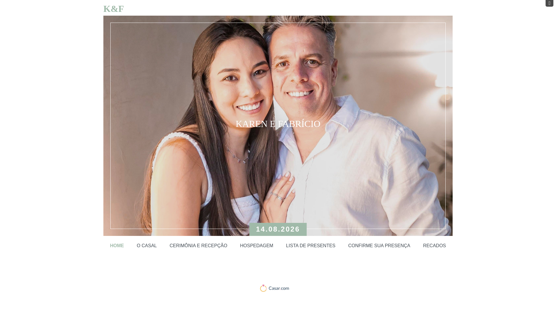 website screenshot of https://karenefabricio.com.br/