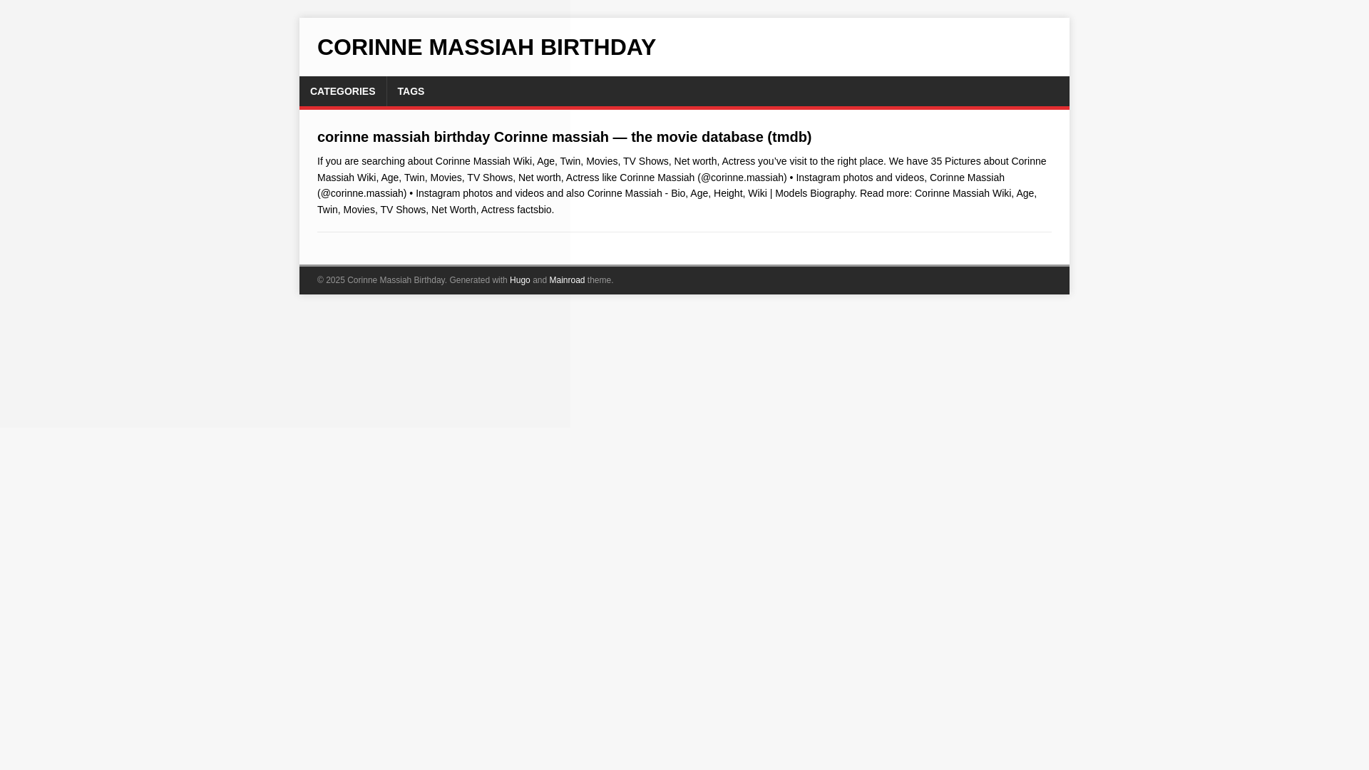 website screenshot of https://corinne-massiah-birthday20251207.pages.dev/