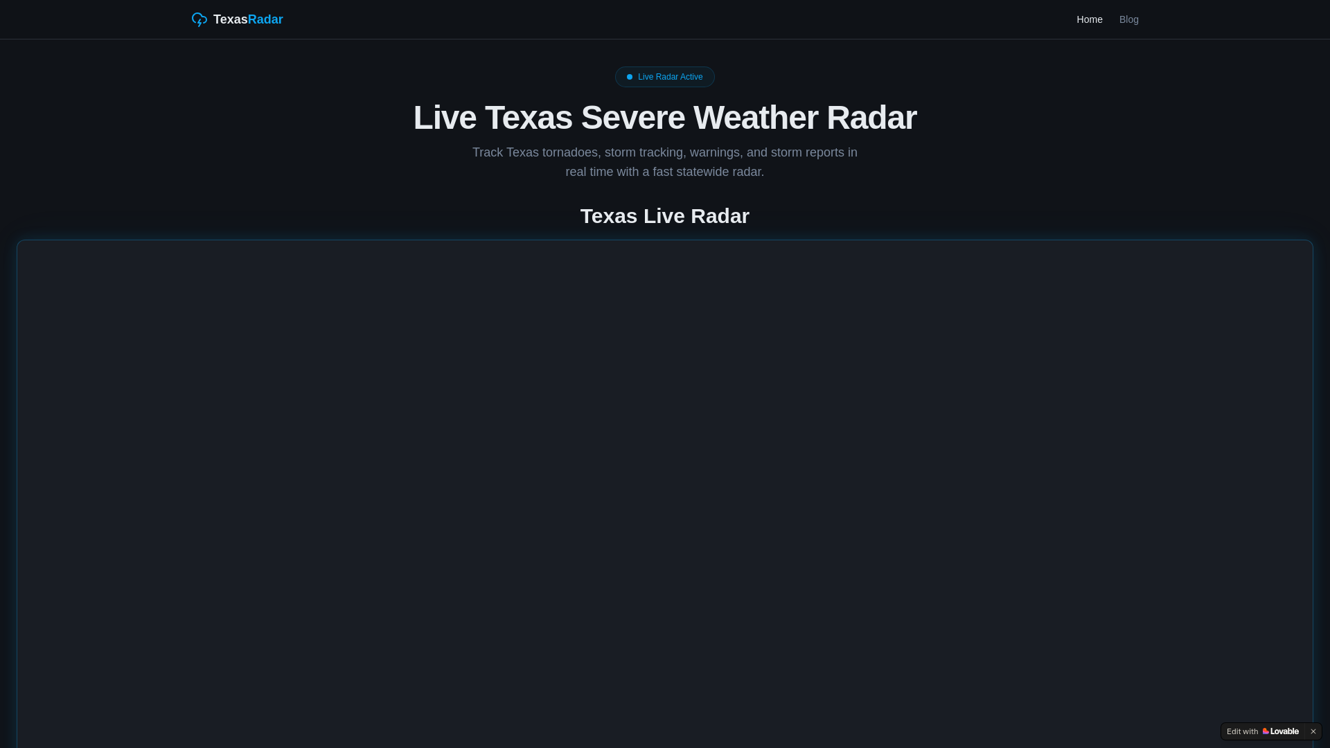 website screenshot of https://texasradar.us/