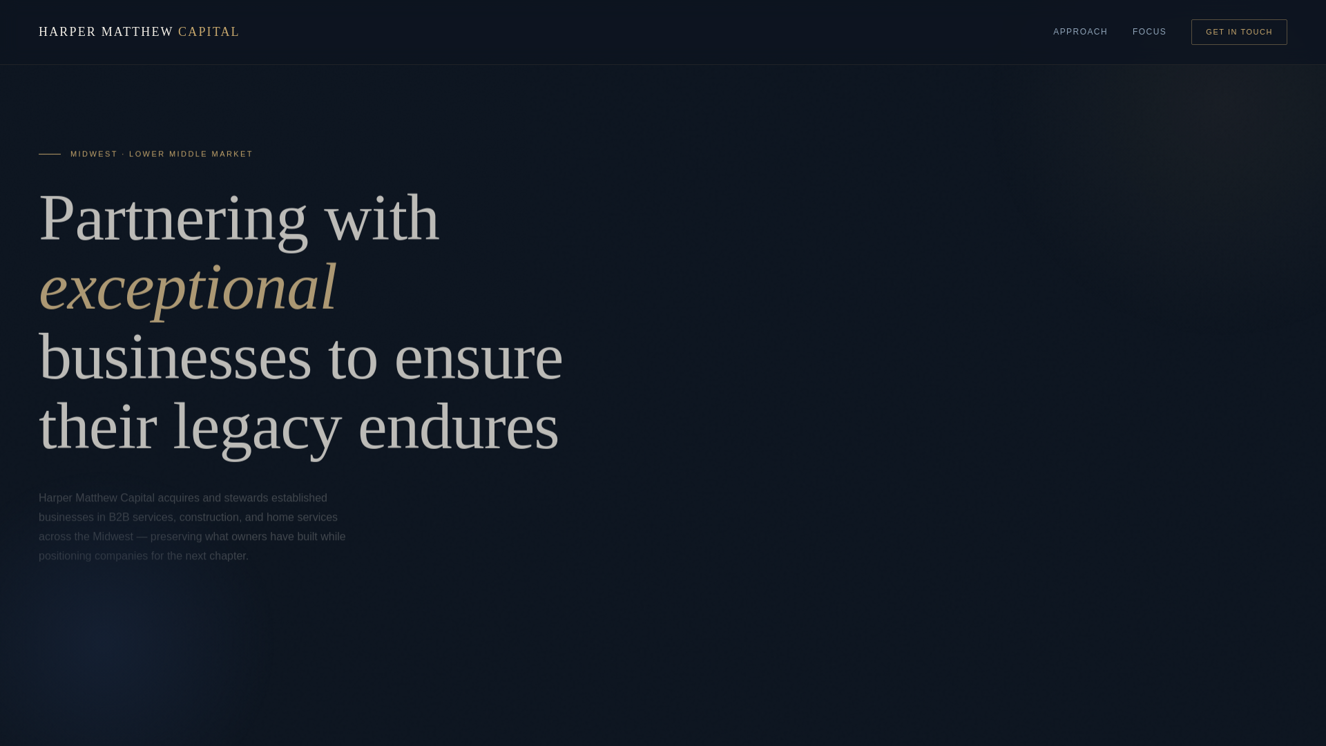 website screenshot of https://harpermatthewcapital.com