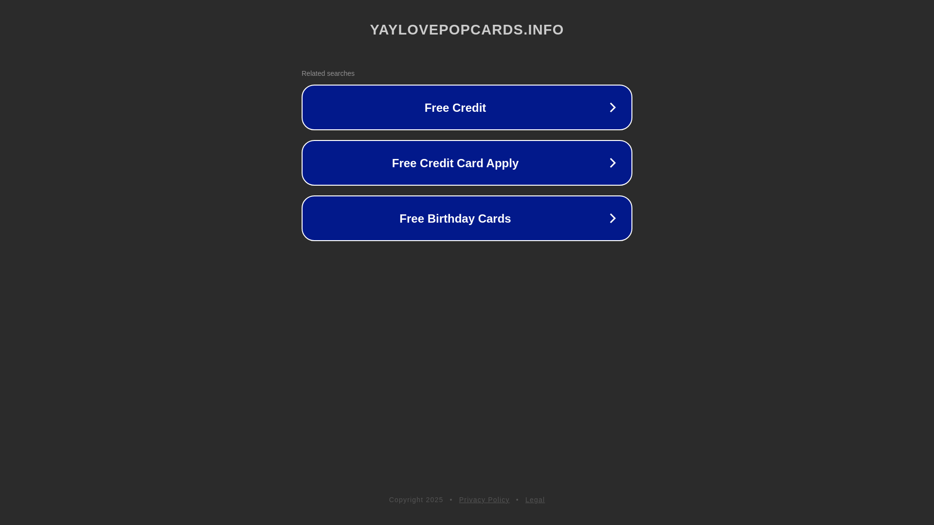 website screenshot of https://yaylovepopcards.info/