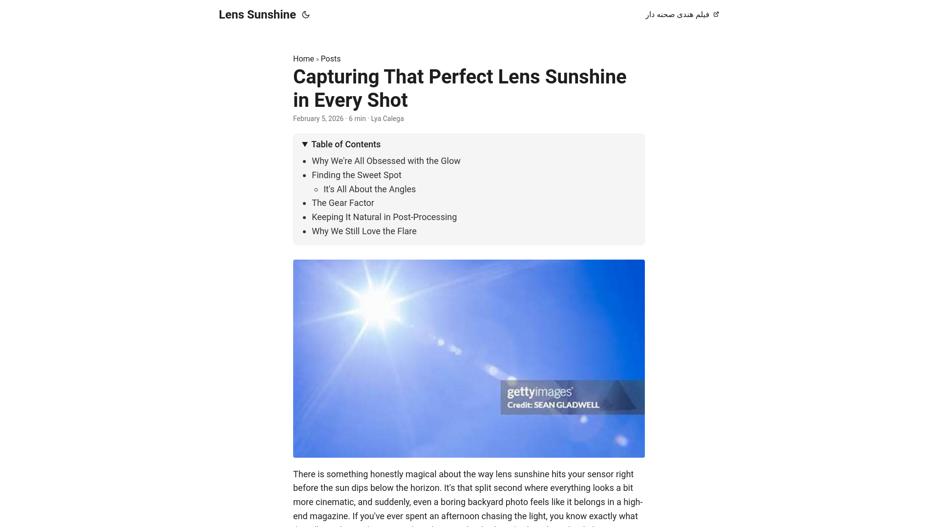 website screenshot of https://lens-sunshine.pages.dev/