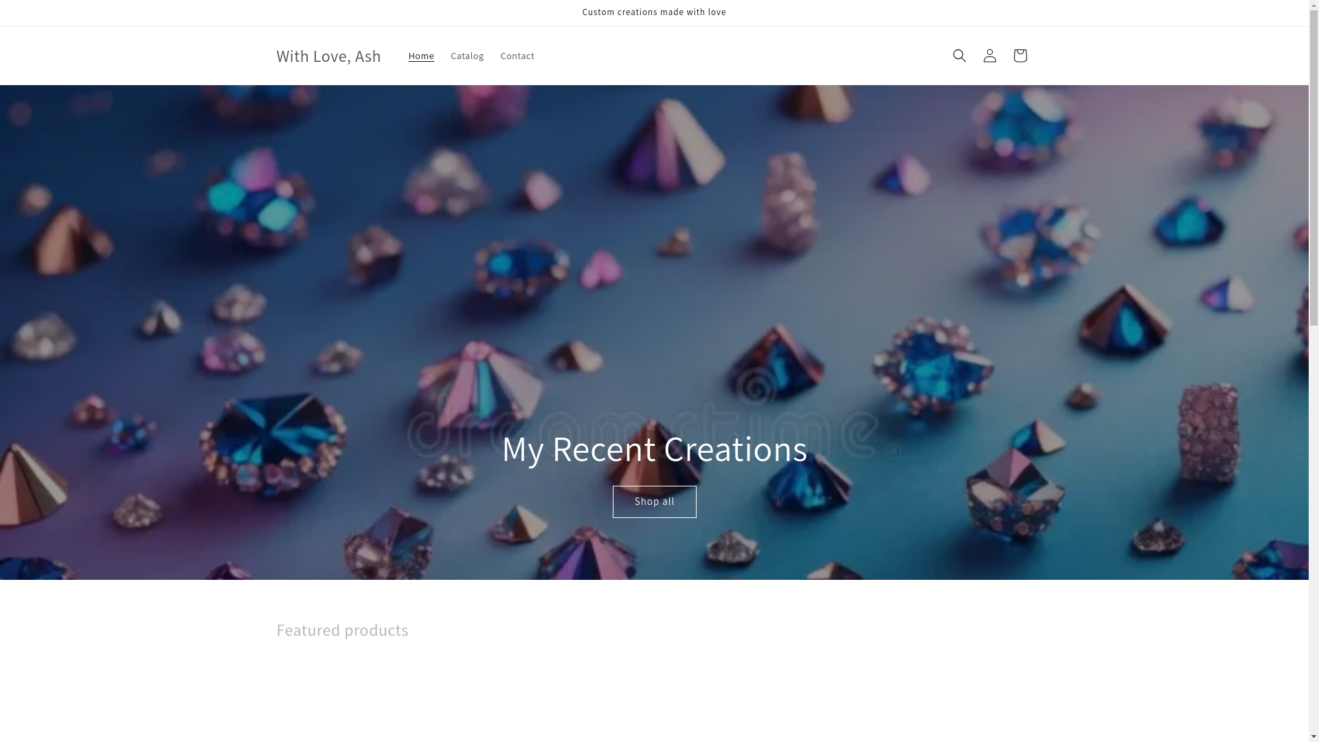 website screenshot of https://withloveash.shop/