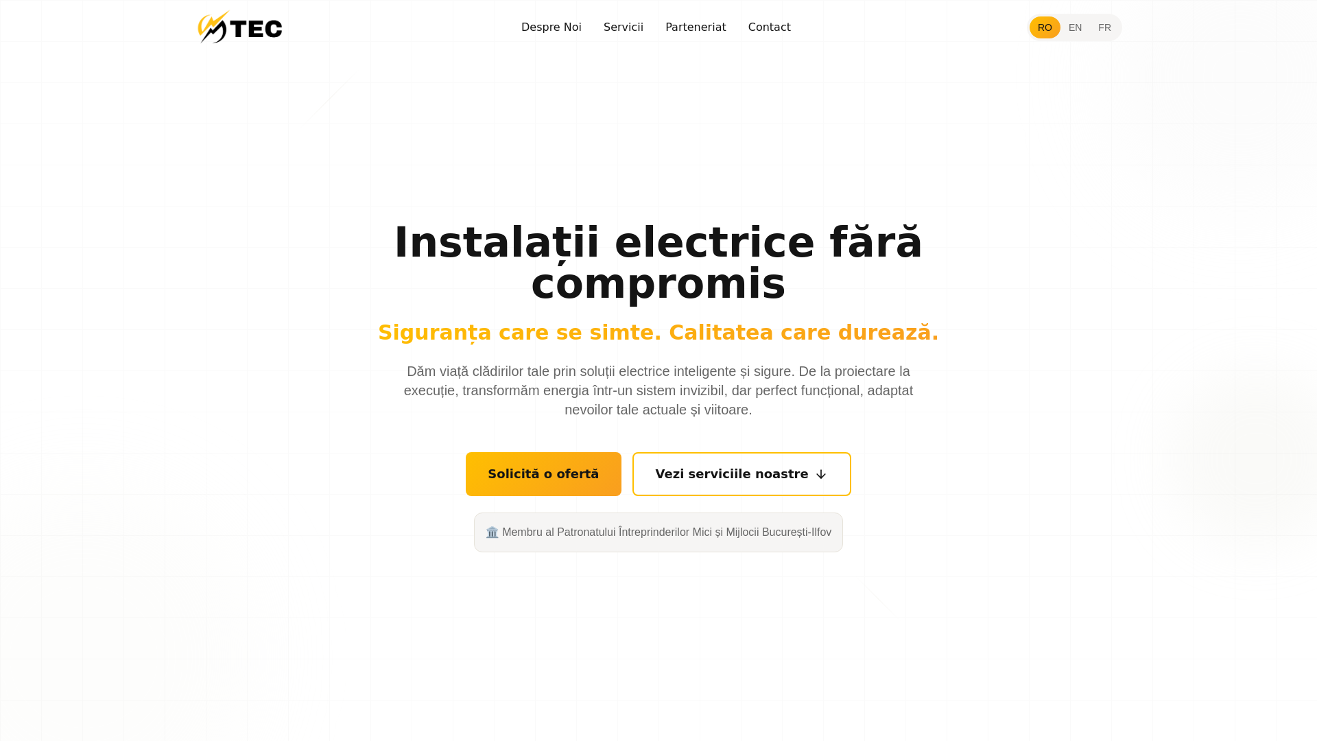 website screenshot of https://technicalelectric.ro/