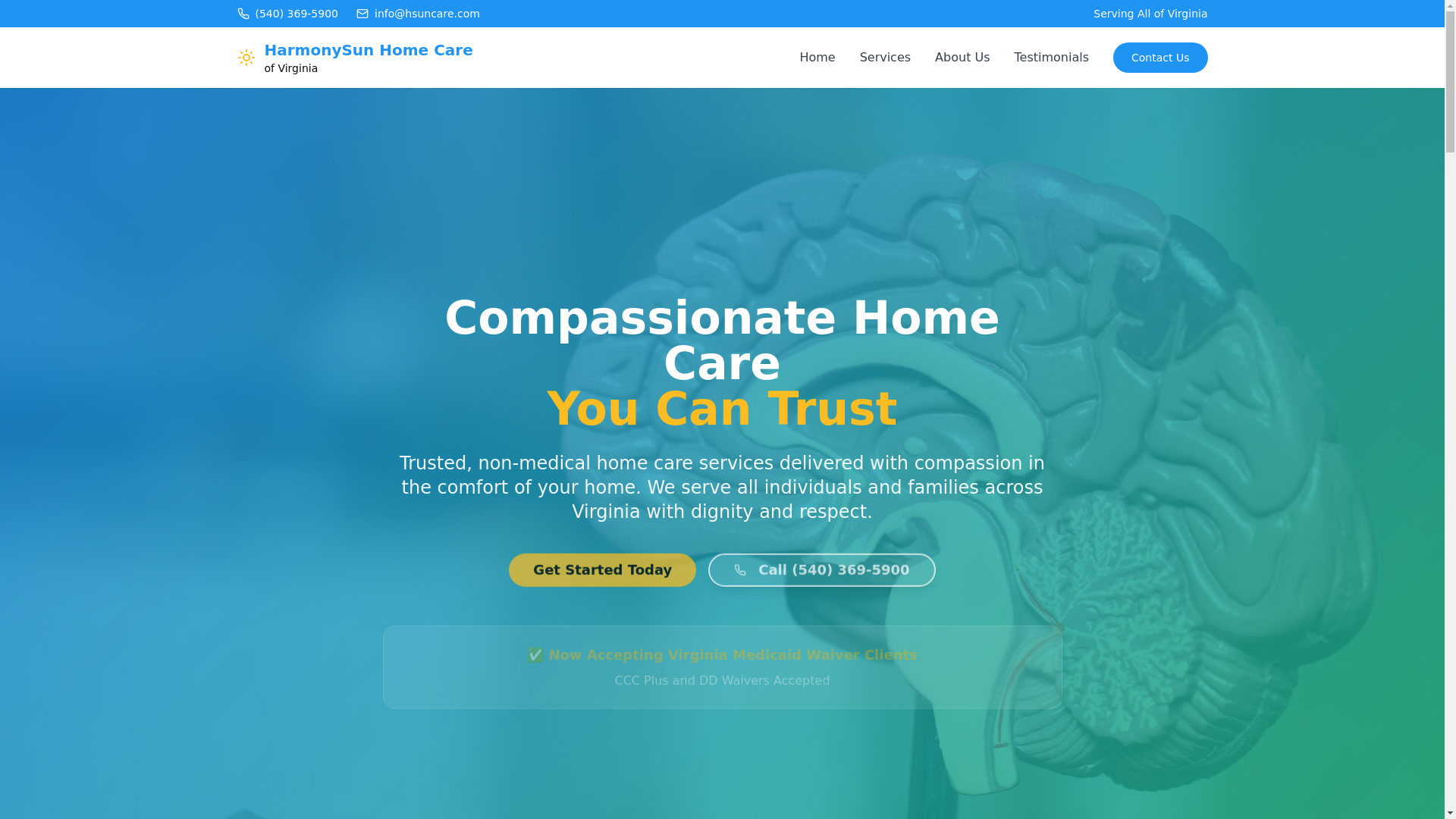 website screenshot of https://hsuncare.com/