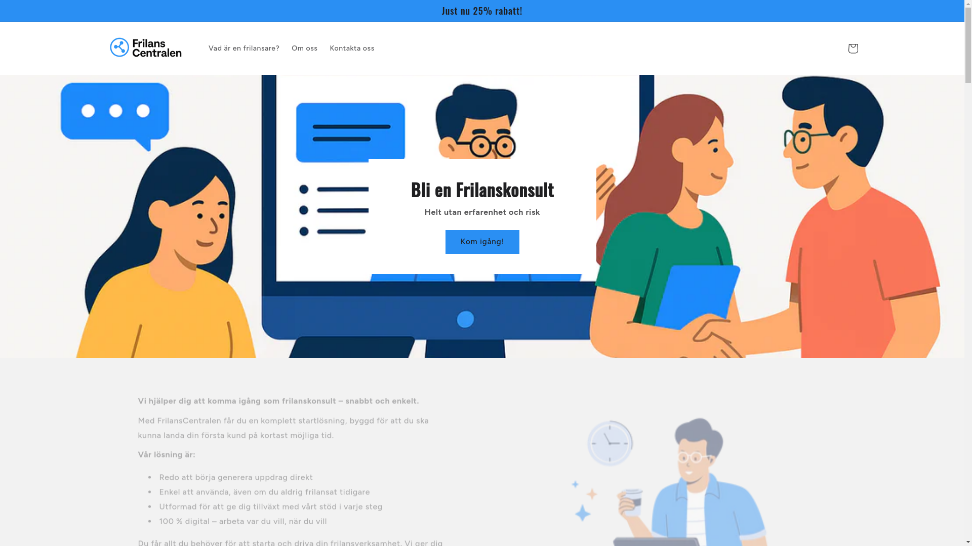 website screenshot of https://frilanscentralen.se/