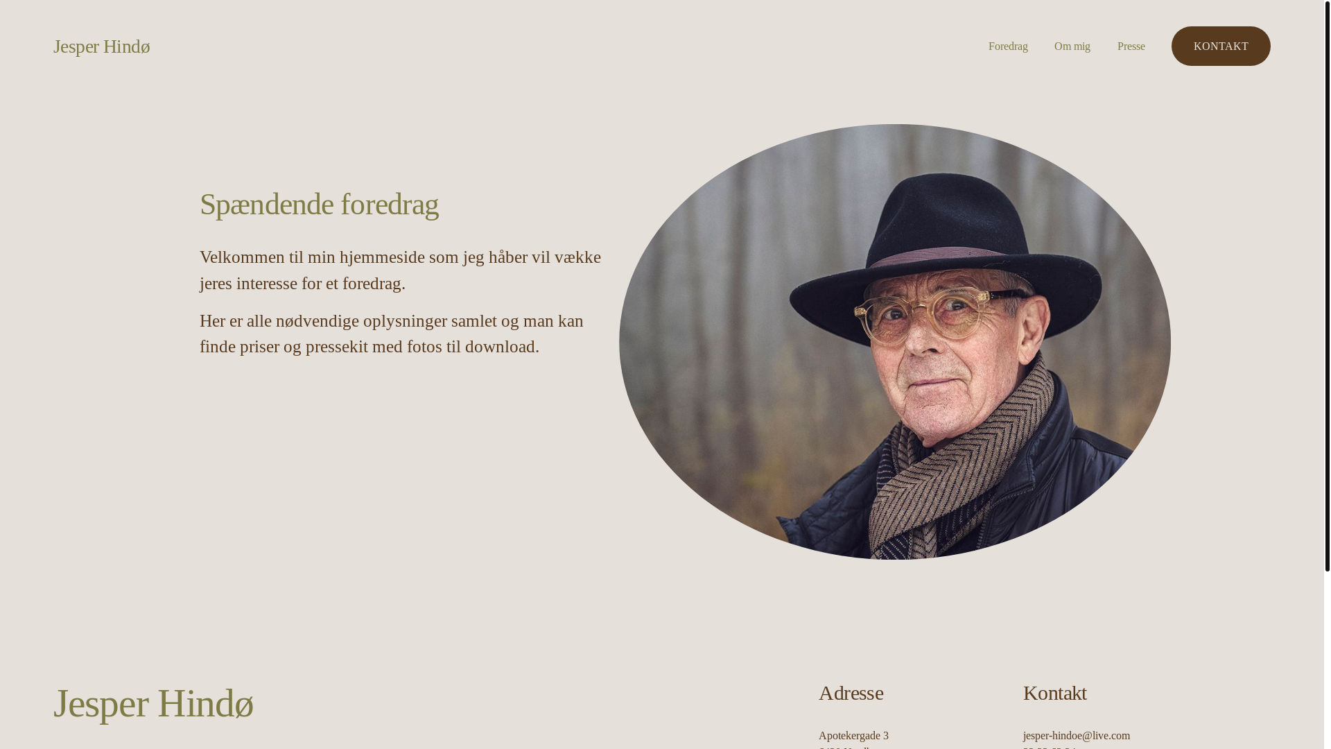 website screenshot of https://jesper-hindoe.com/