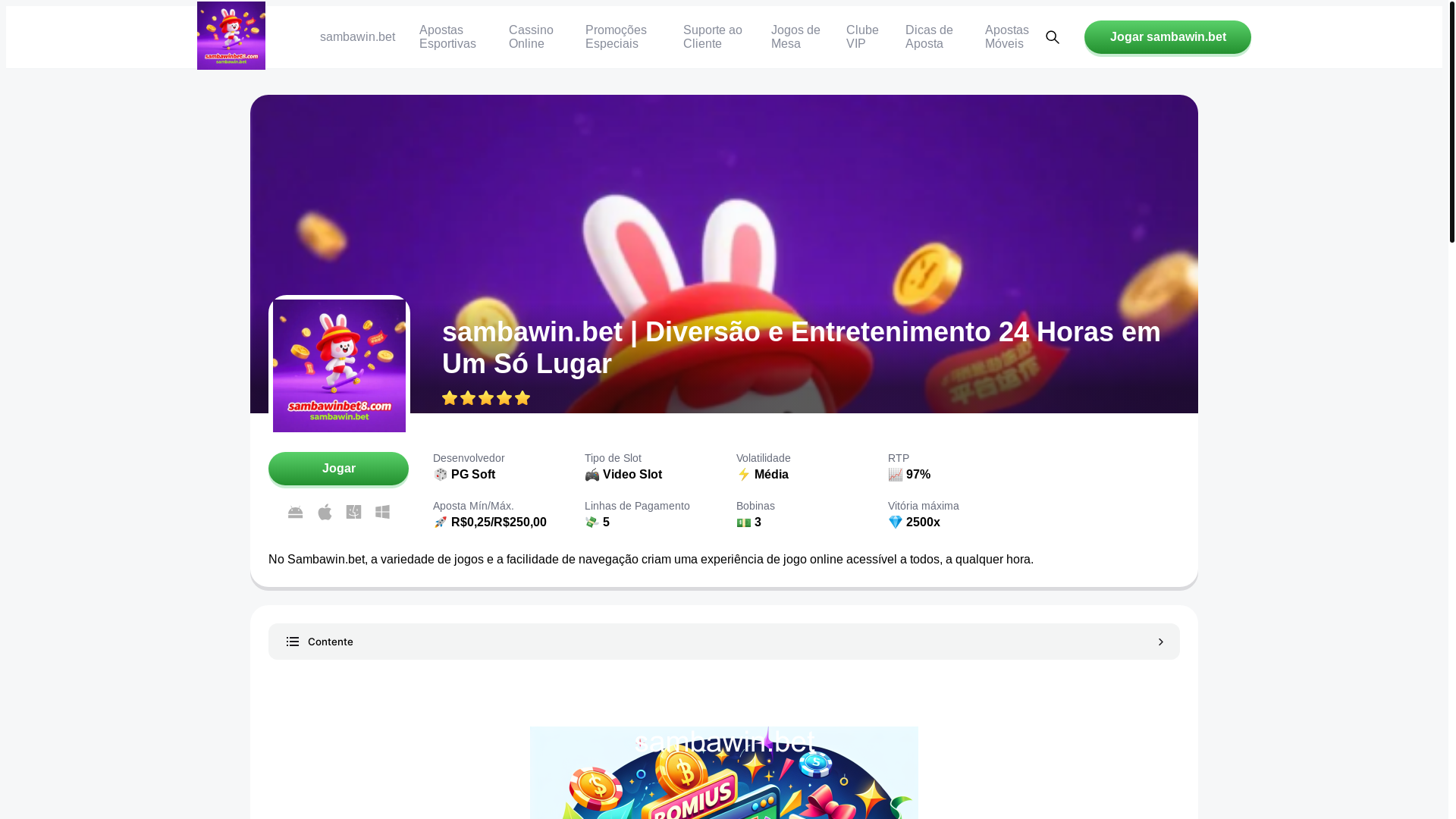 website screenshot of https://sambawinbet8.com/