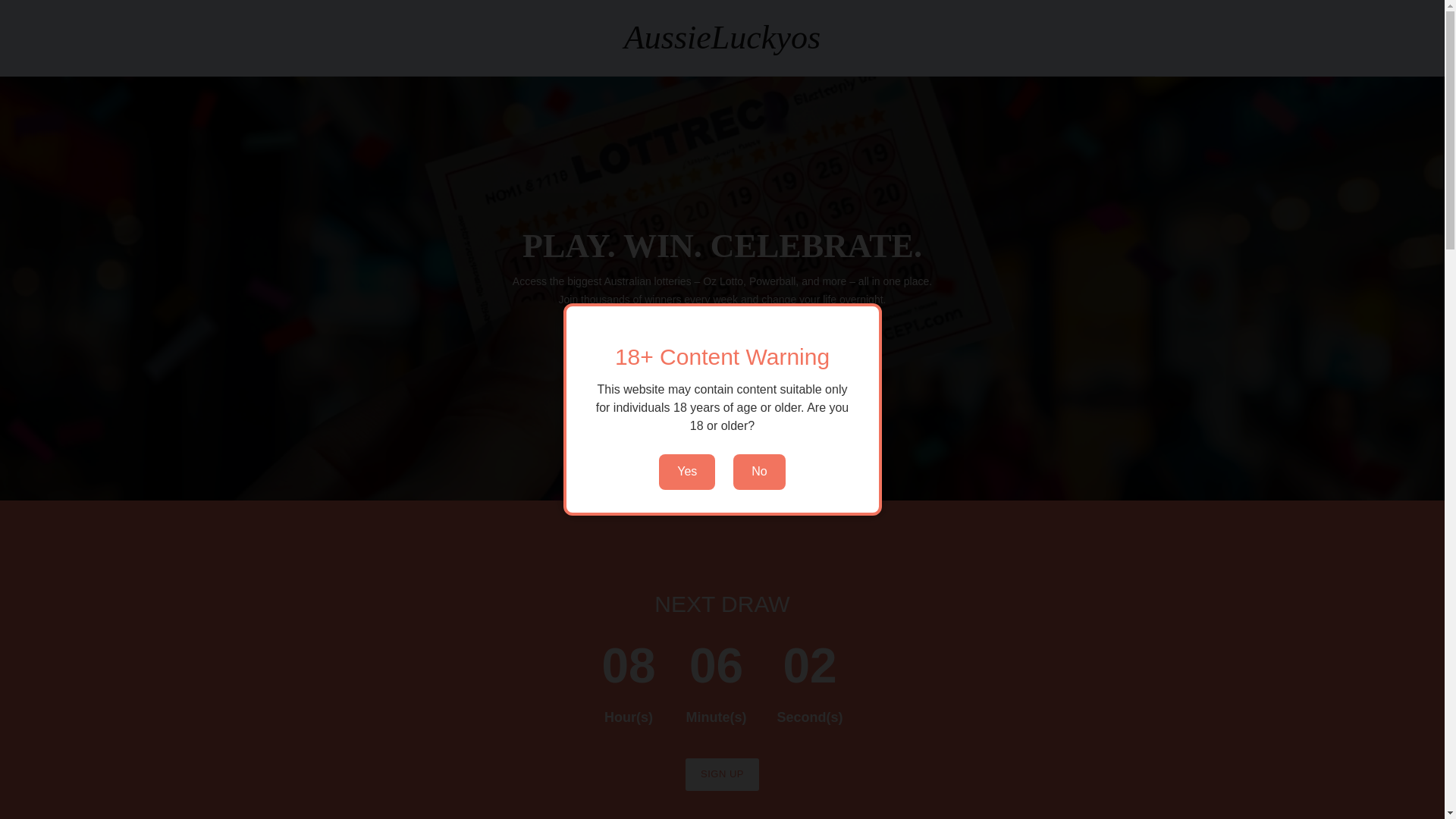 website screenshot of https://aussieluckyos.com/