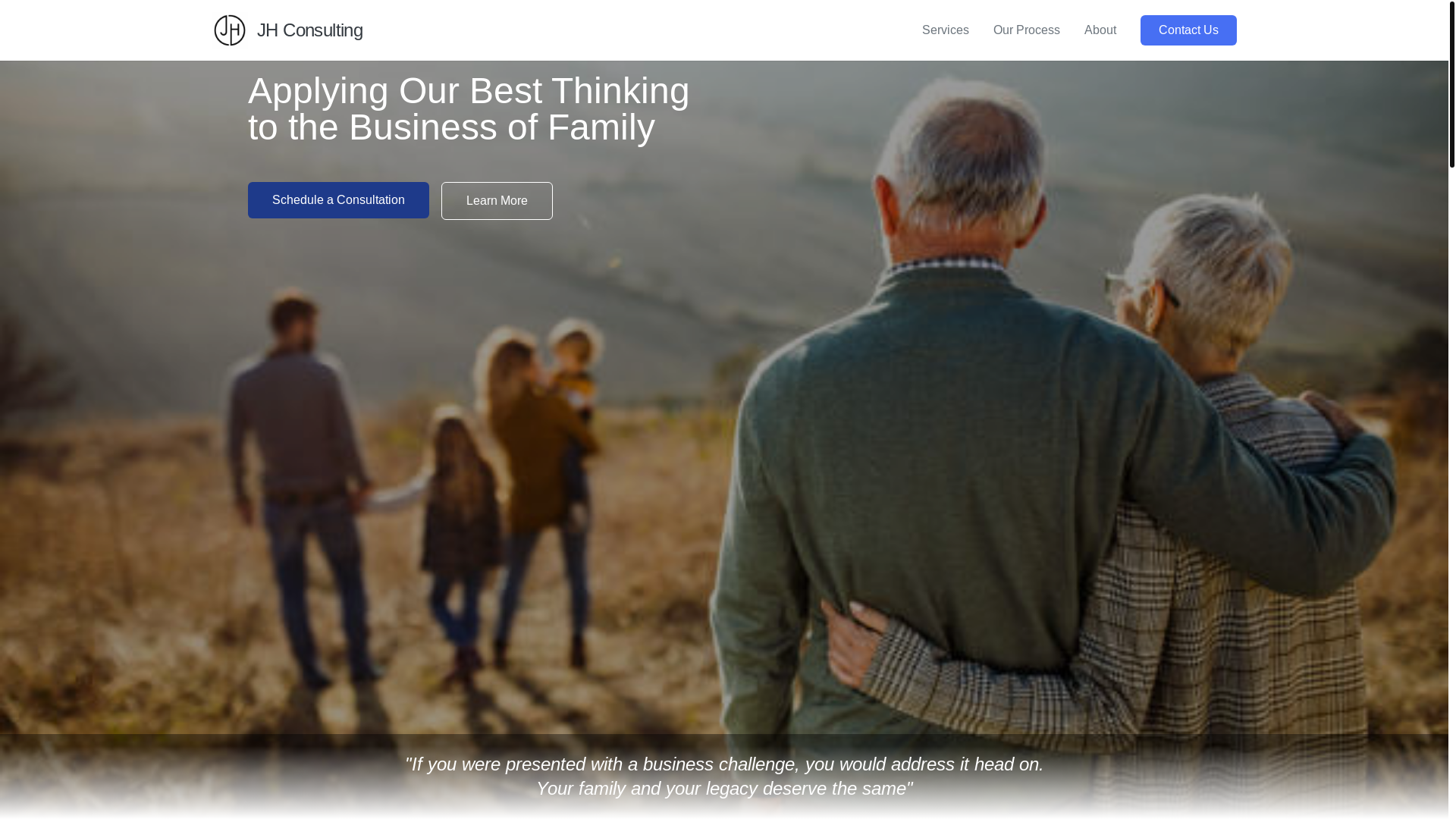 website screenshot of https://jhconsulting.llc/