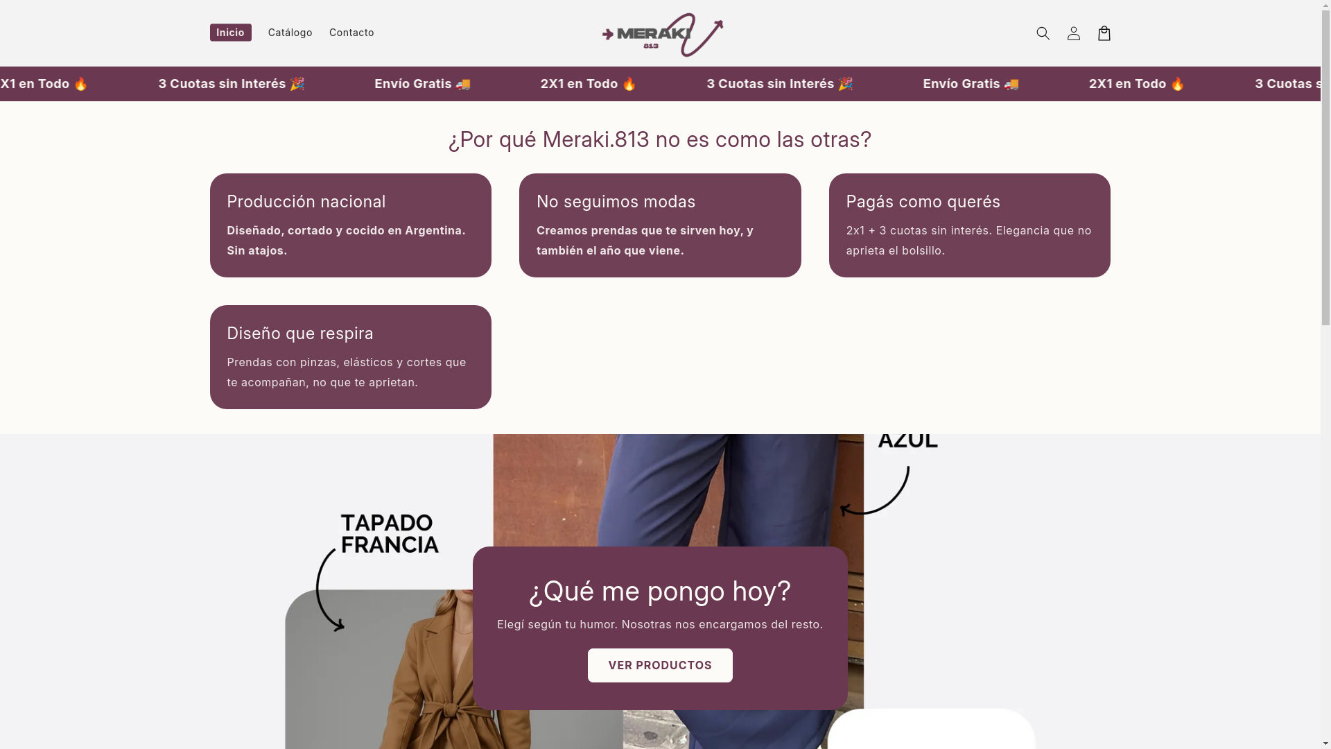 website screenshot of https://meraki813.com/