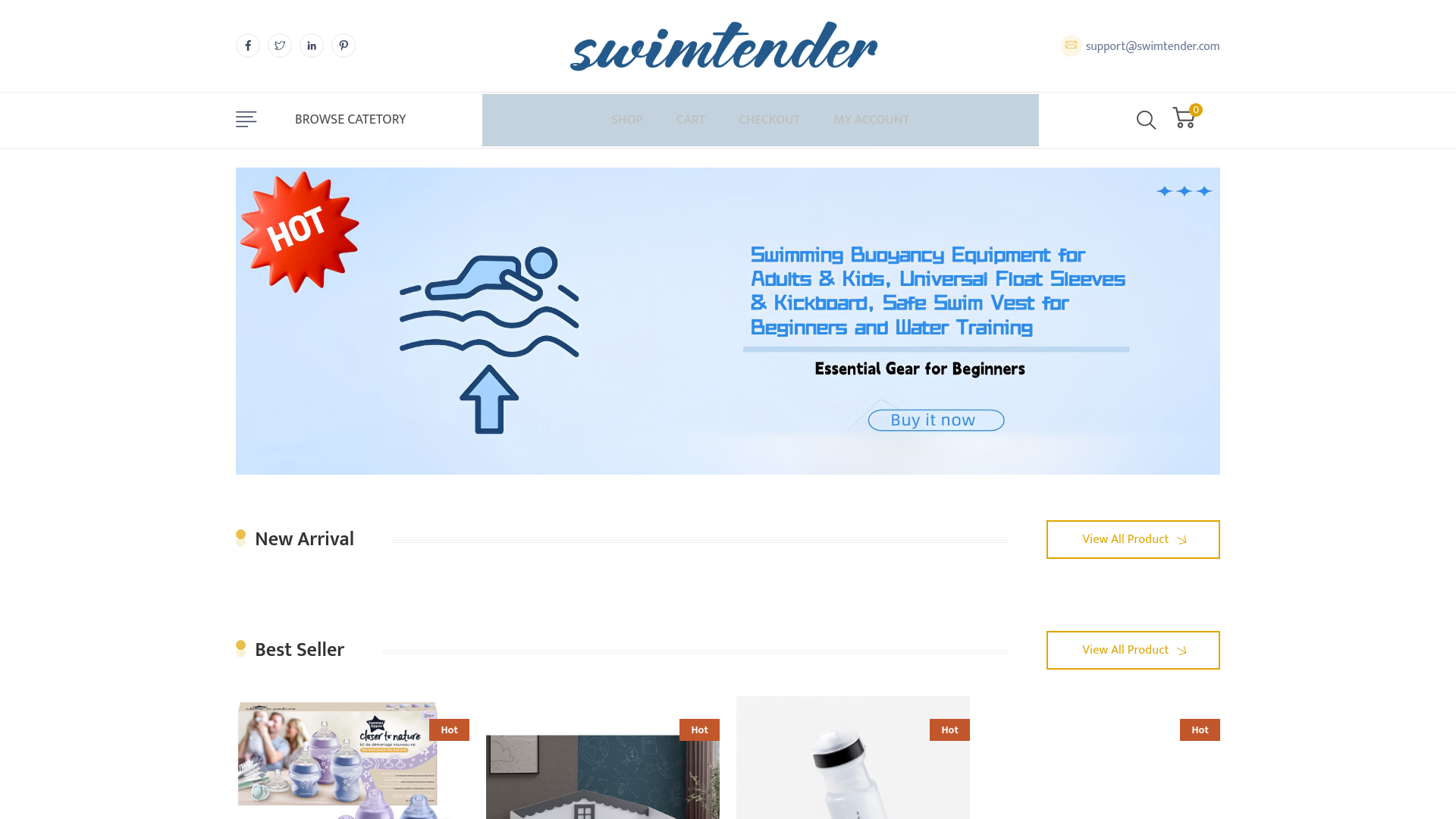 website screenshot of https://swimtender.com