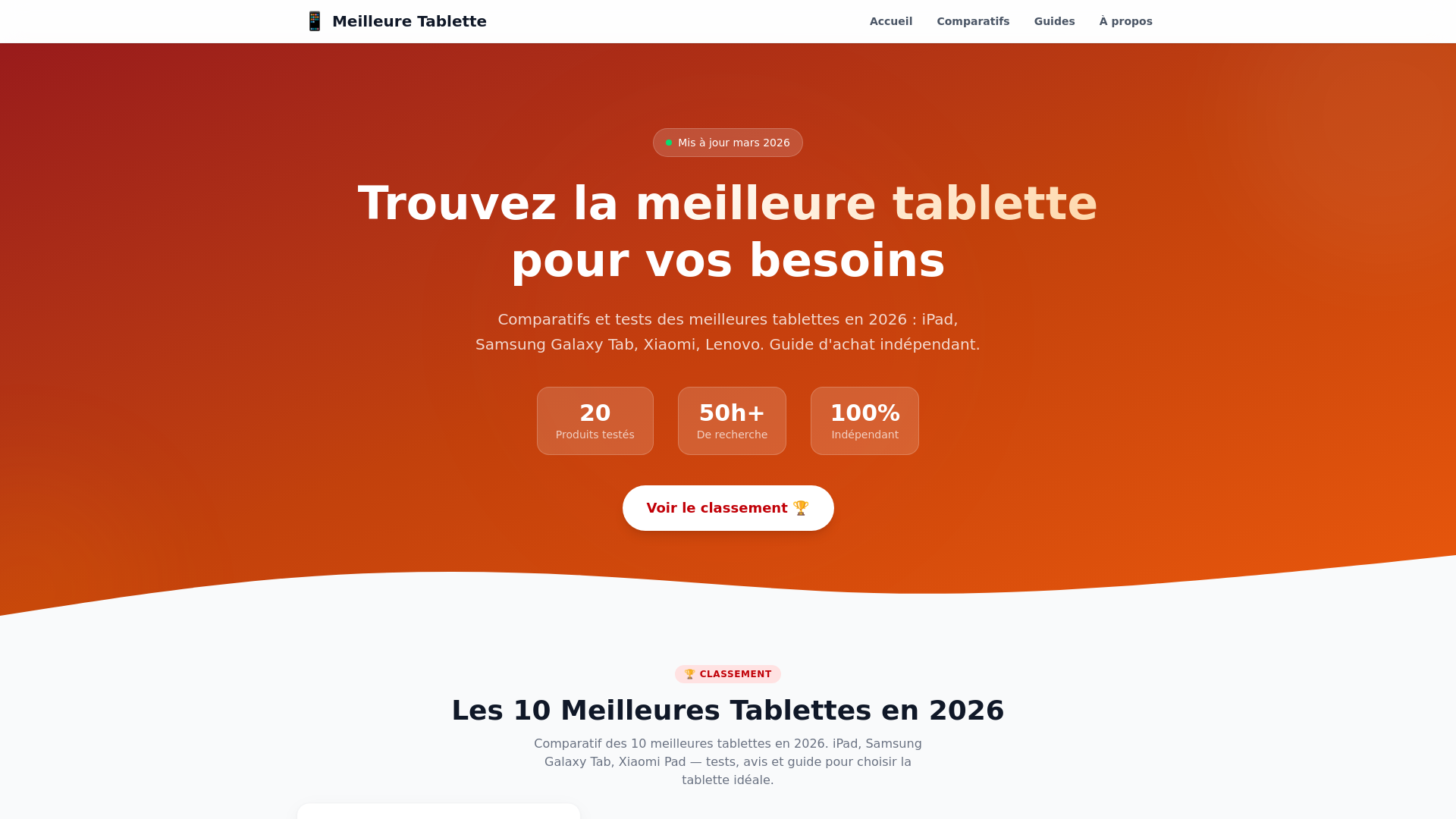 website screenshot of https://meilleur-tablette.fr/