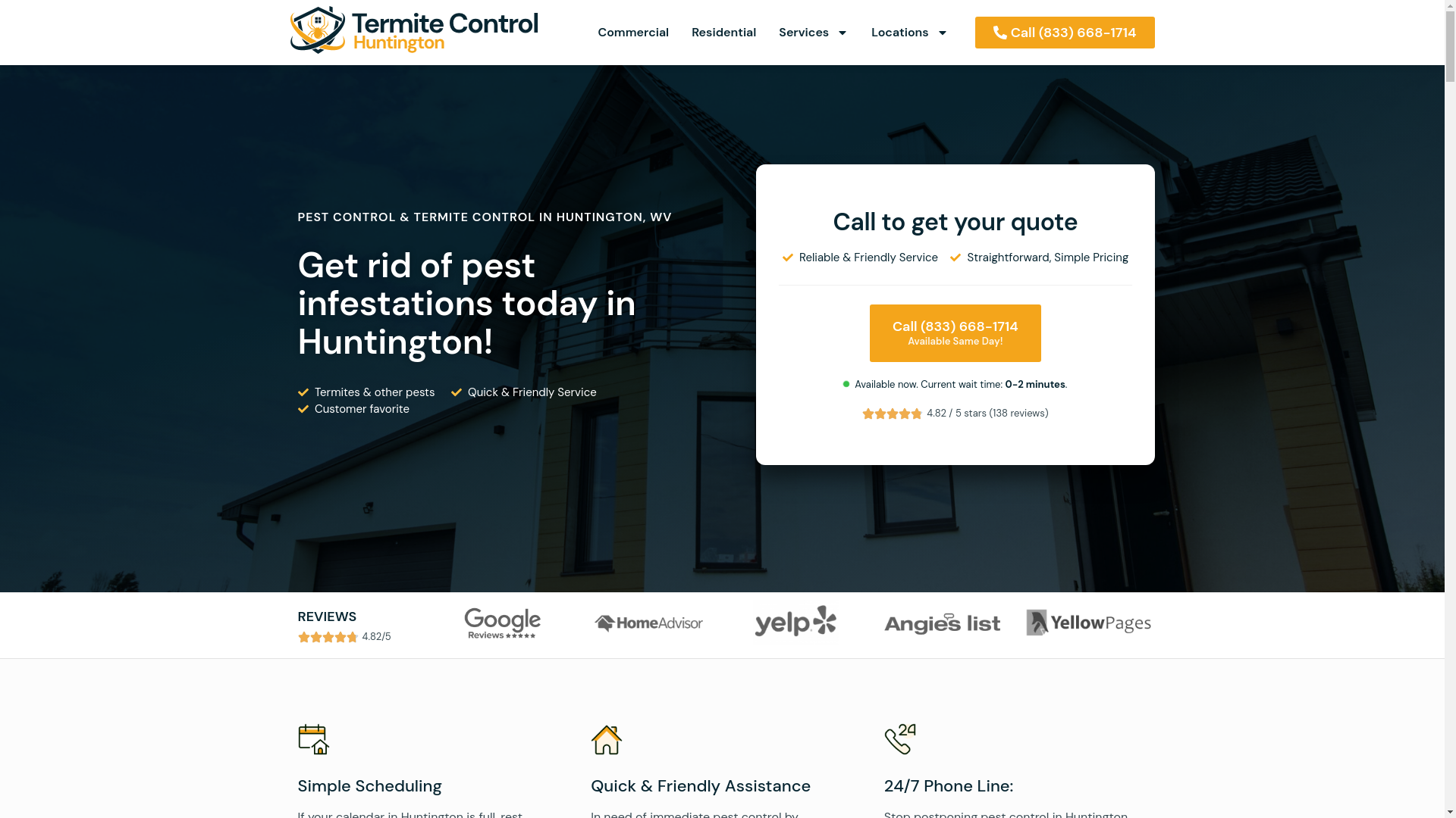 website screenshot of https://huntingtontermite.com/