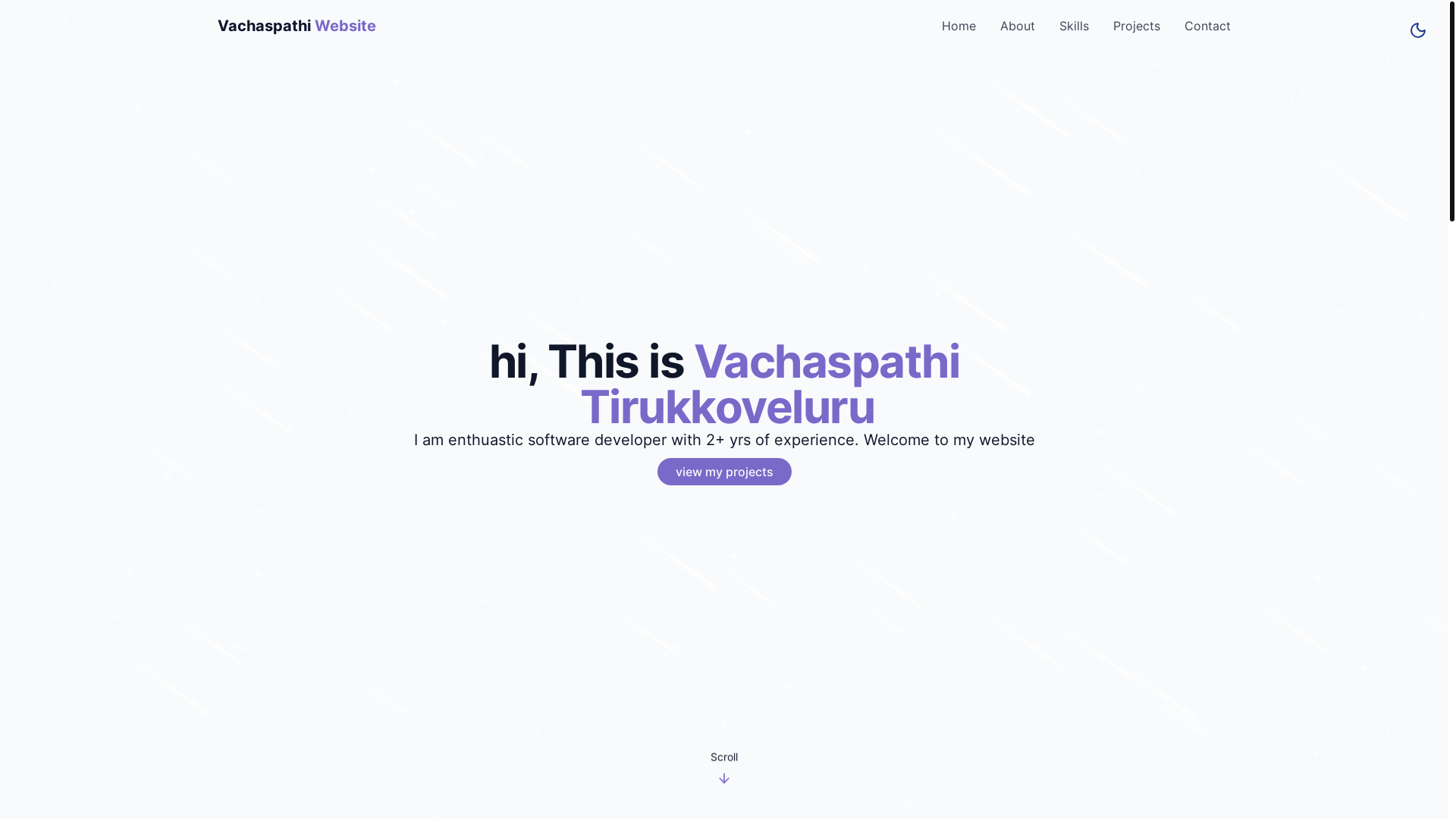 website screenshot of https://vachaspathi.dev/