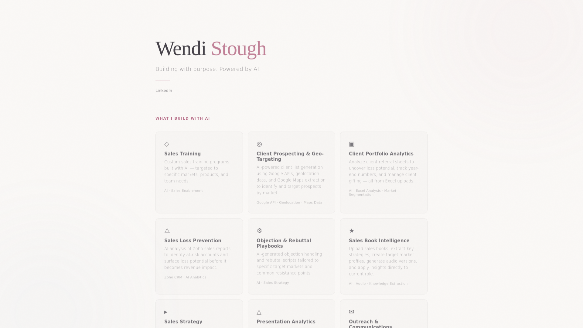 website screenshot of https://wendistough-ai.pages.dev/