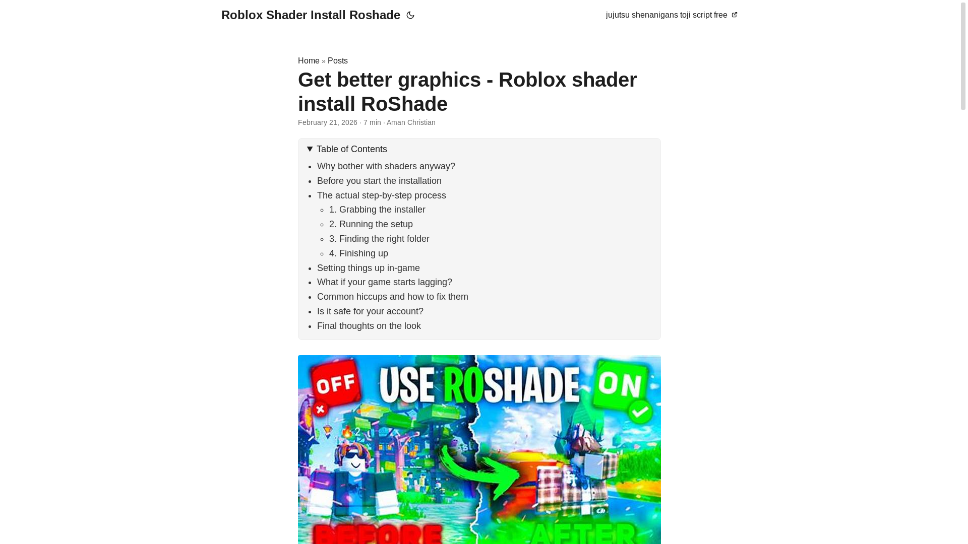 website screenshot of https://roblox-shader-install-roshade.pages.dev/