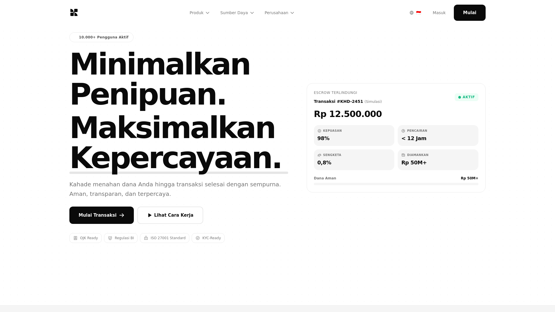 website screenshot of https://kahade-landing.pages.dev/